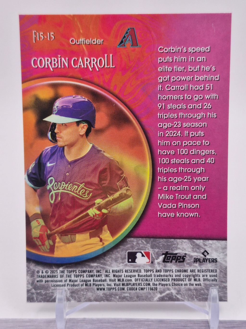 2025 Topps Chrome Update #F15-15 Corbin Carroll Fortune 15
