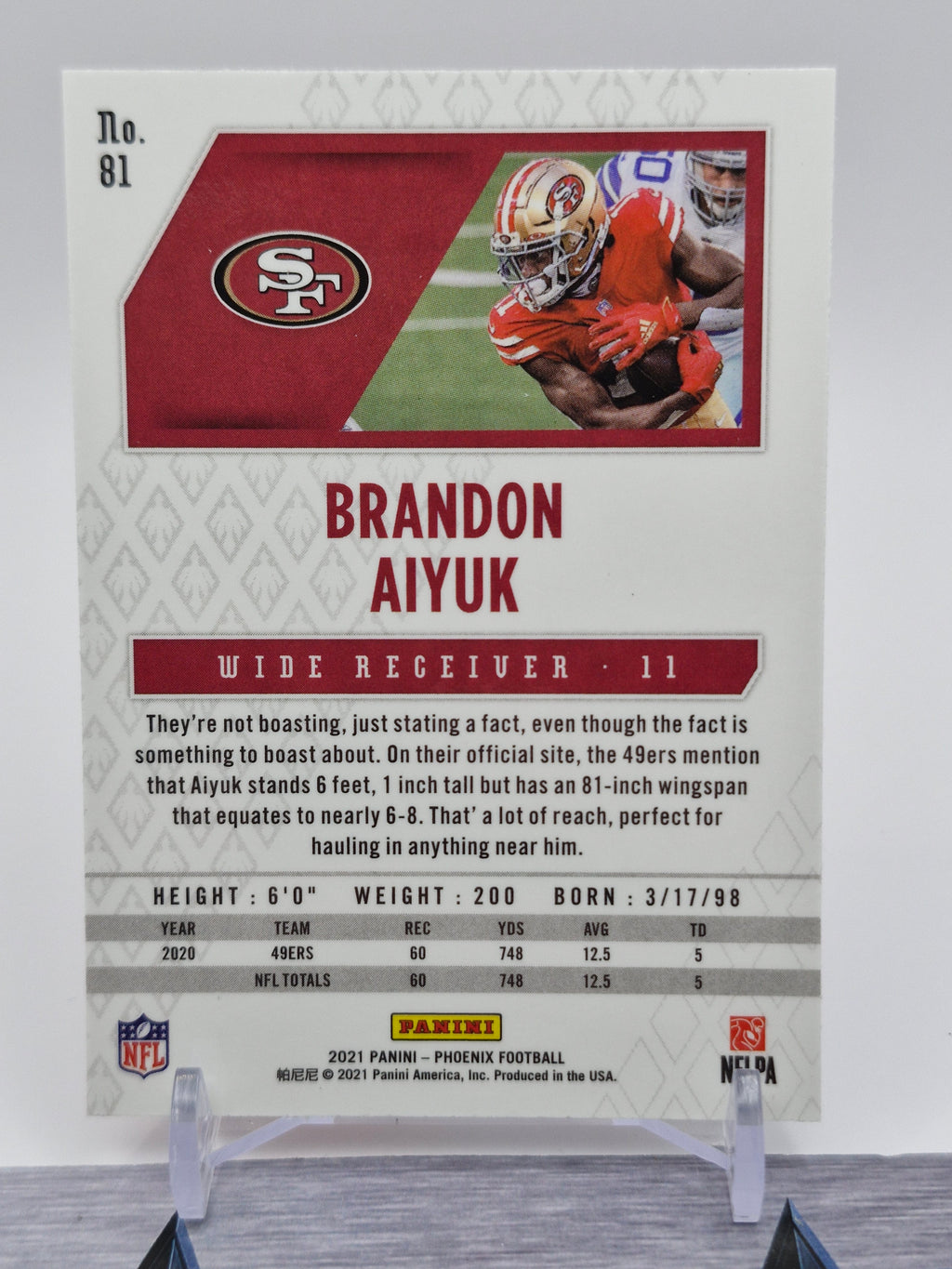 2021 Panini Phoenix #81 Brandon Aiyuk Silver