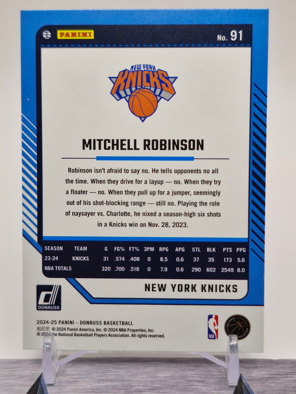2024-25 Donruss #91 Mitchell Robinson Winter