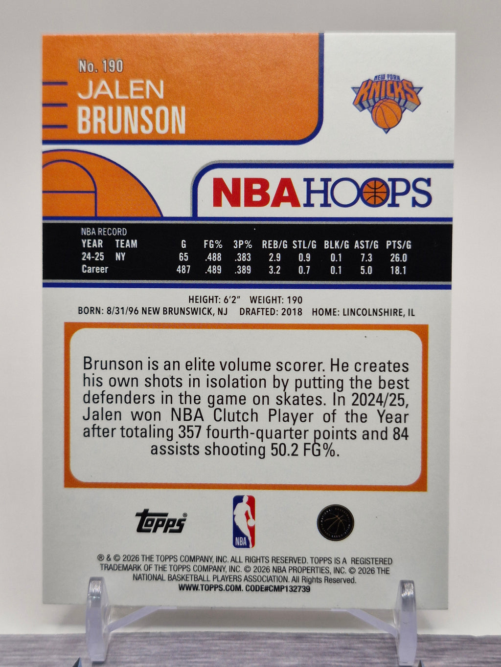 2025-26 Hoops #190 Jalen Brunson