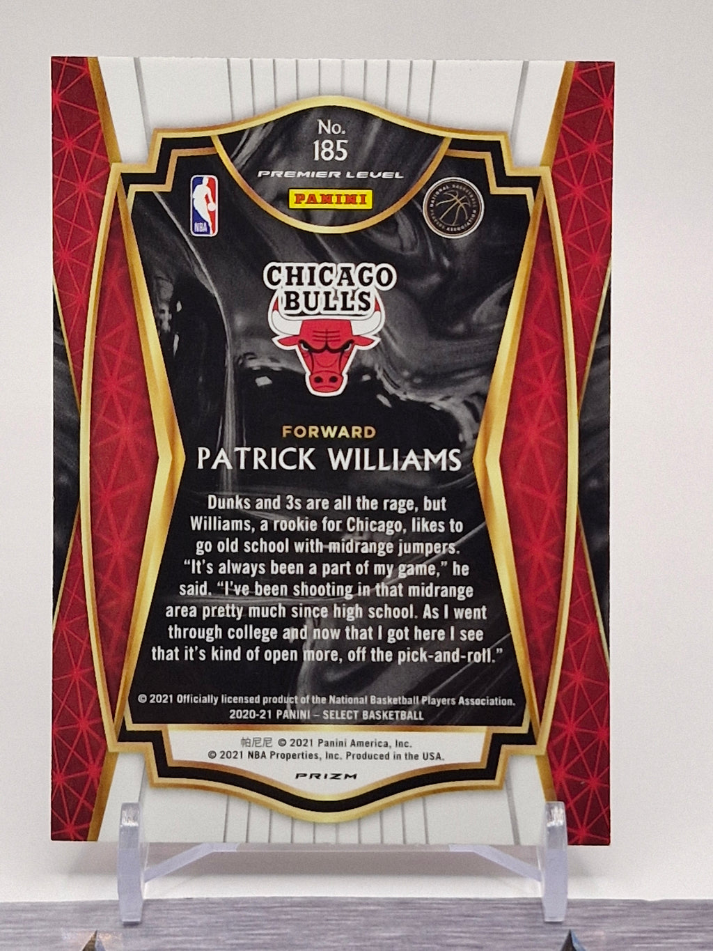 2020-21 Panini Select #185 Patrick Williams Silver Prizms