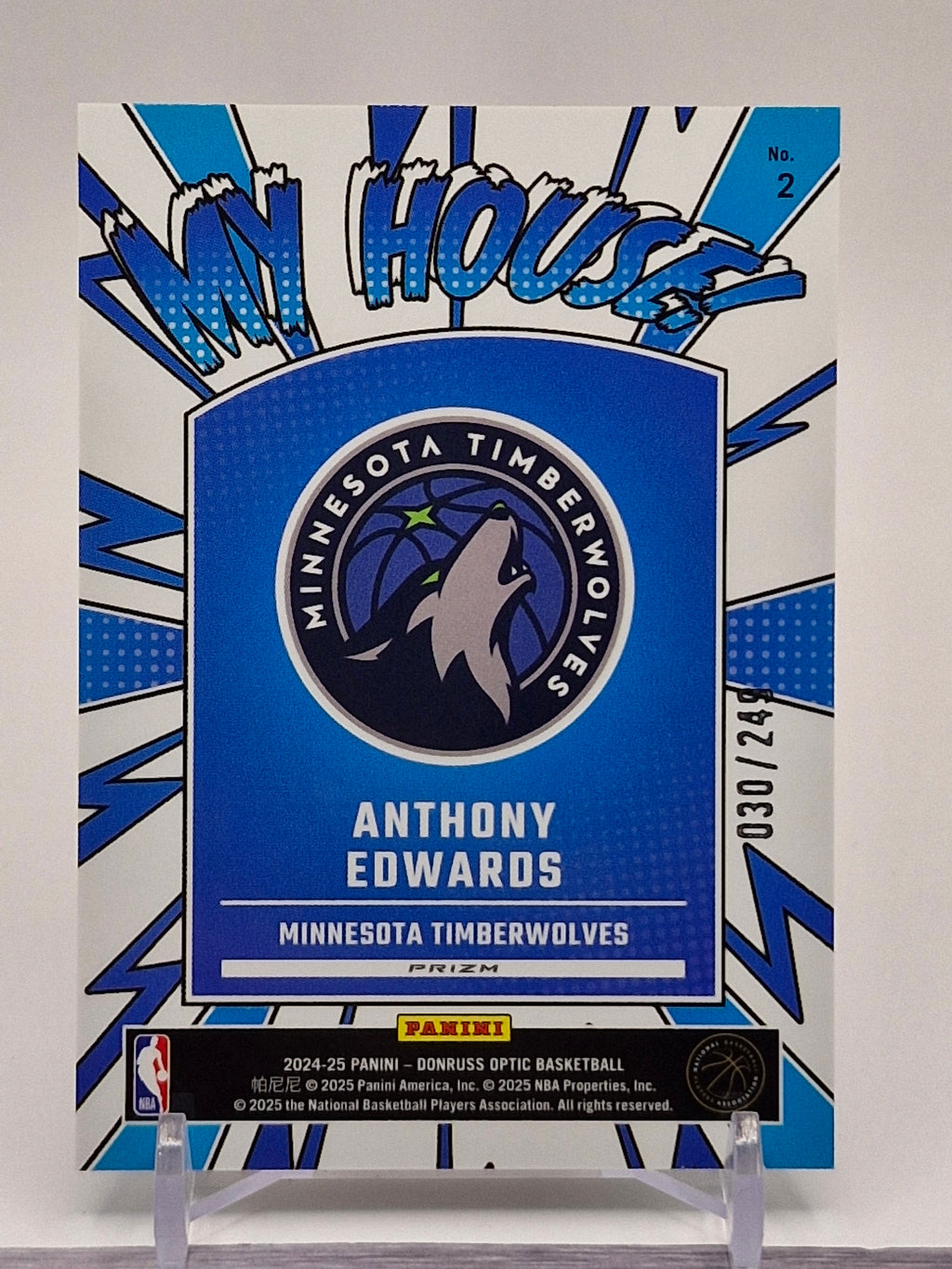 2024-25 Donruss Optic #2 Anthony Edwards My House Holo /249