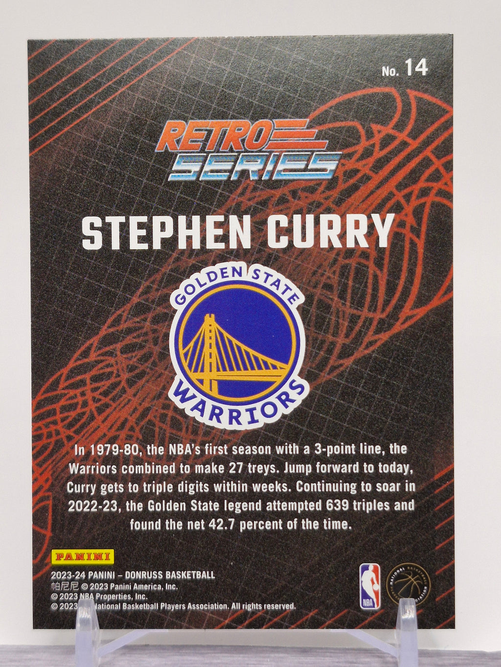 2023-24 Donruss #14 Stephen Curry Retro Series Purple Press Proof