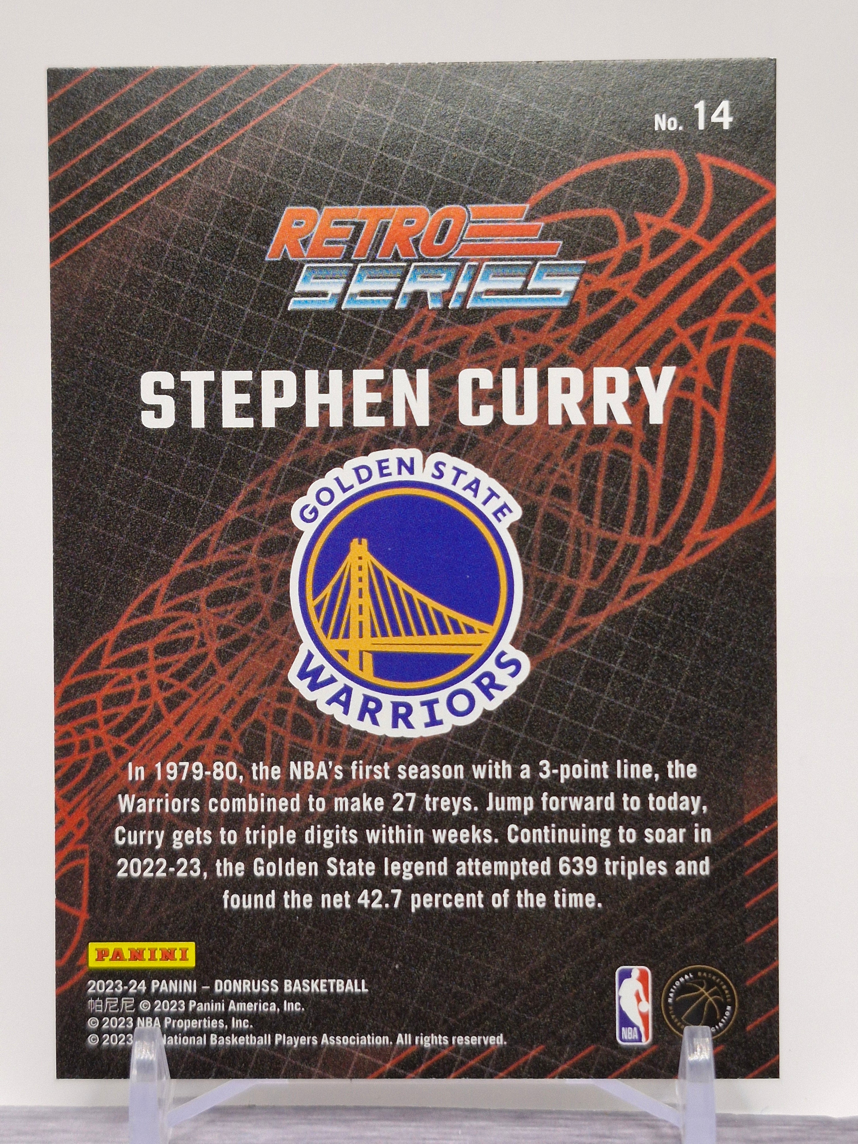 2023-24 Donruss #14 Stephen Curry Retro Series Purple Press Proof