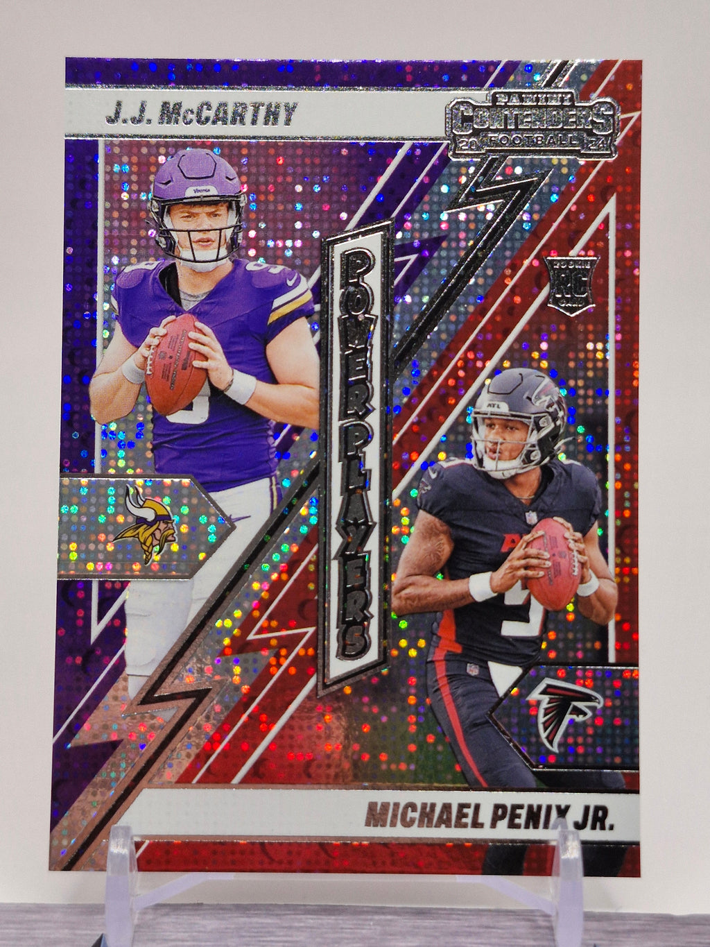 2024 Panini Contenders #21 J.J. McCarthy / Michael Penix Jr. Power Players