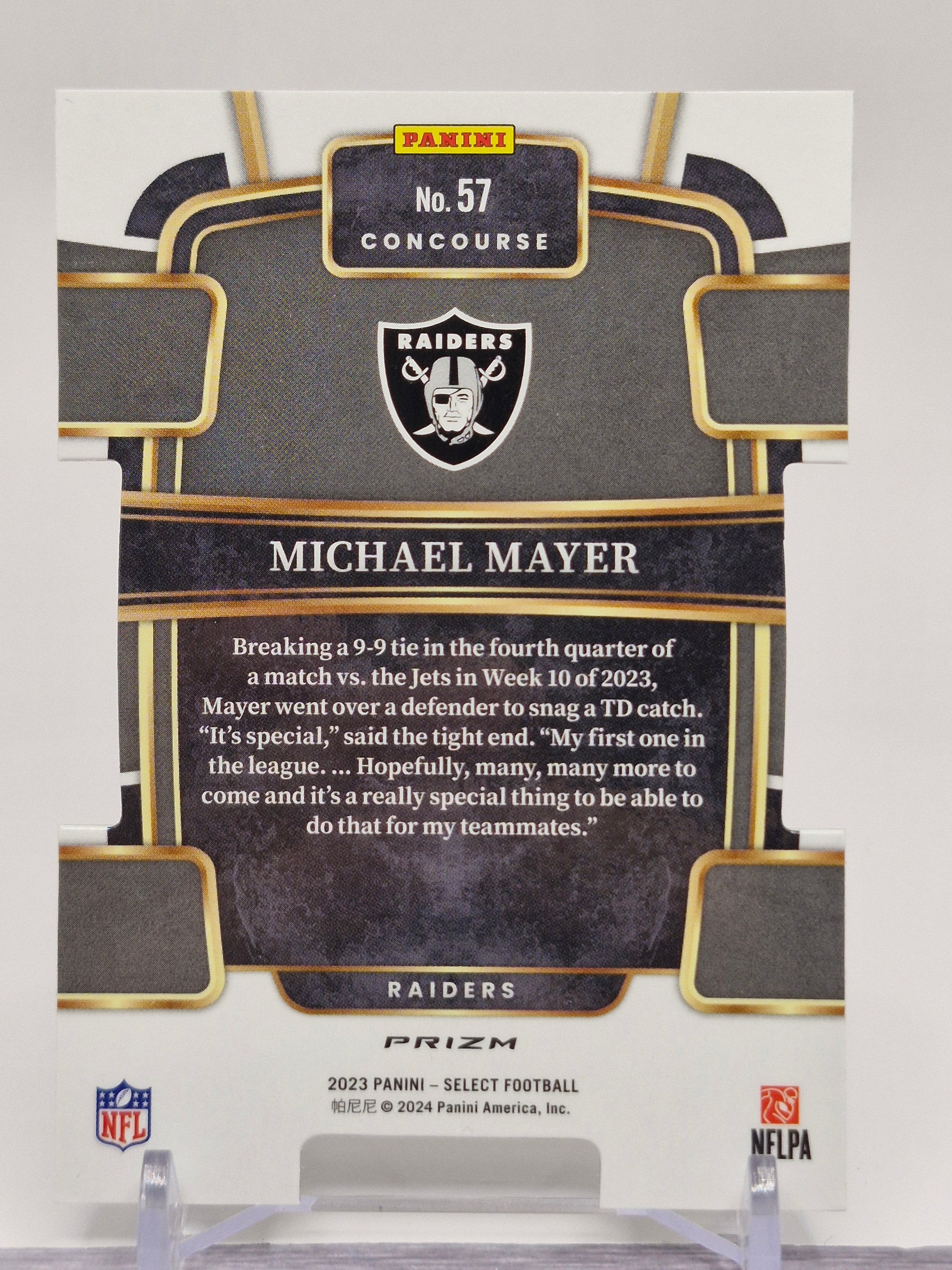 2023 Panini Select #57 Michael Mayer Zebra Prizms Die Cuts
