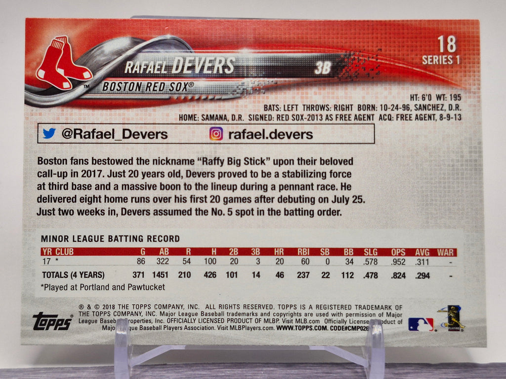 2018 Topps #18 Rafael Devers Vintage Stock #/99