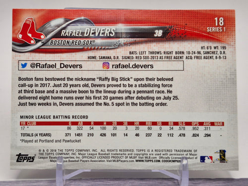 2018 Topps #18 Rafael Devers Vintage Stock #/99