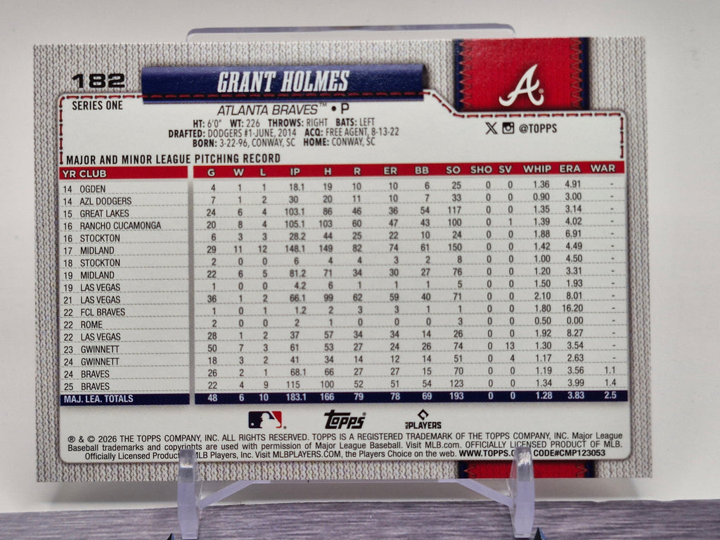 2026 Topps #182 Grant Holmes Confetti