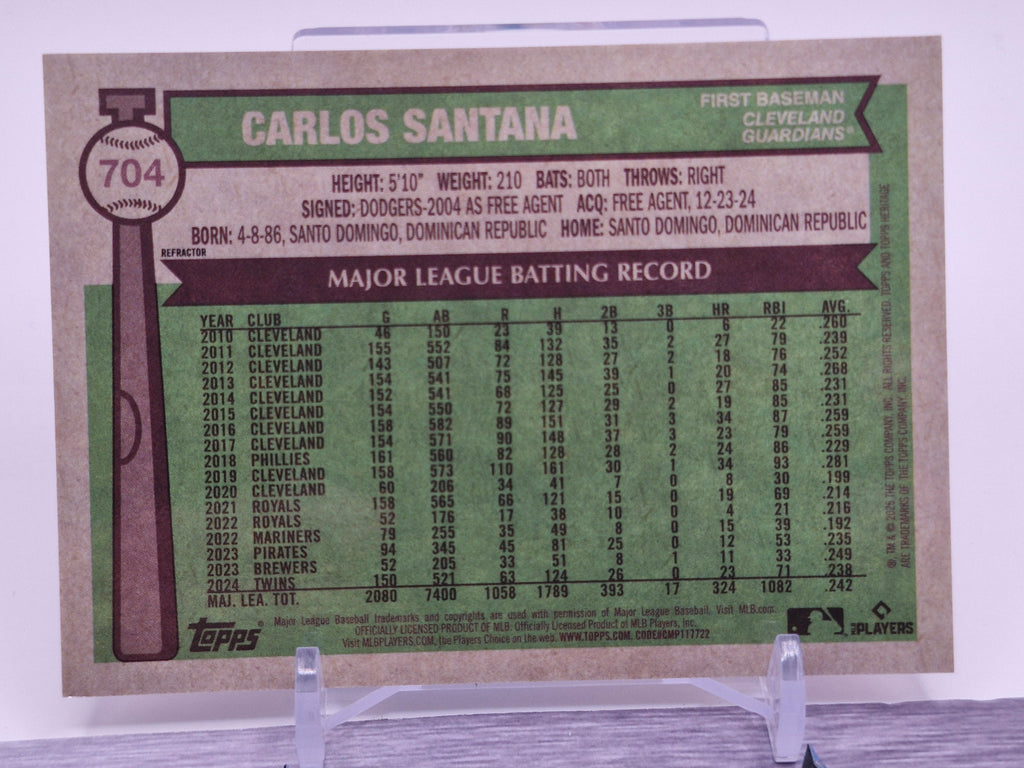 2025 Topps Heritage #704 Carlos Santana Chrome