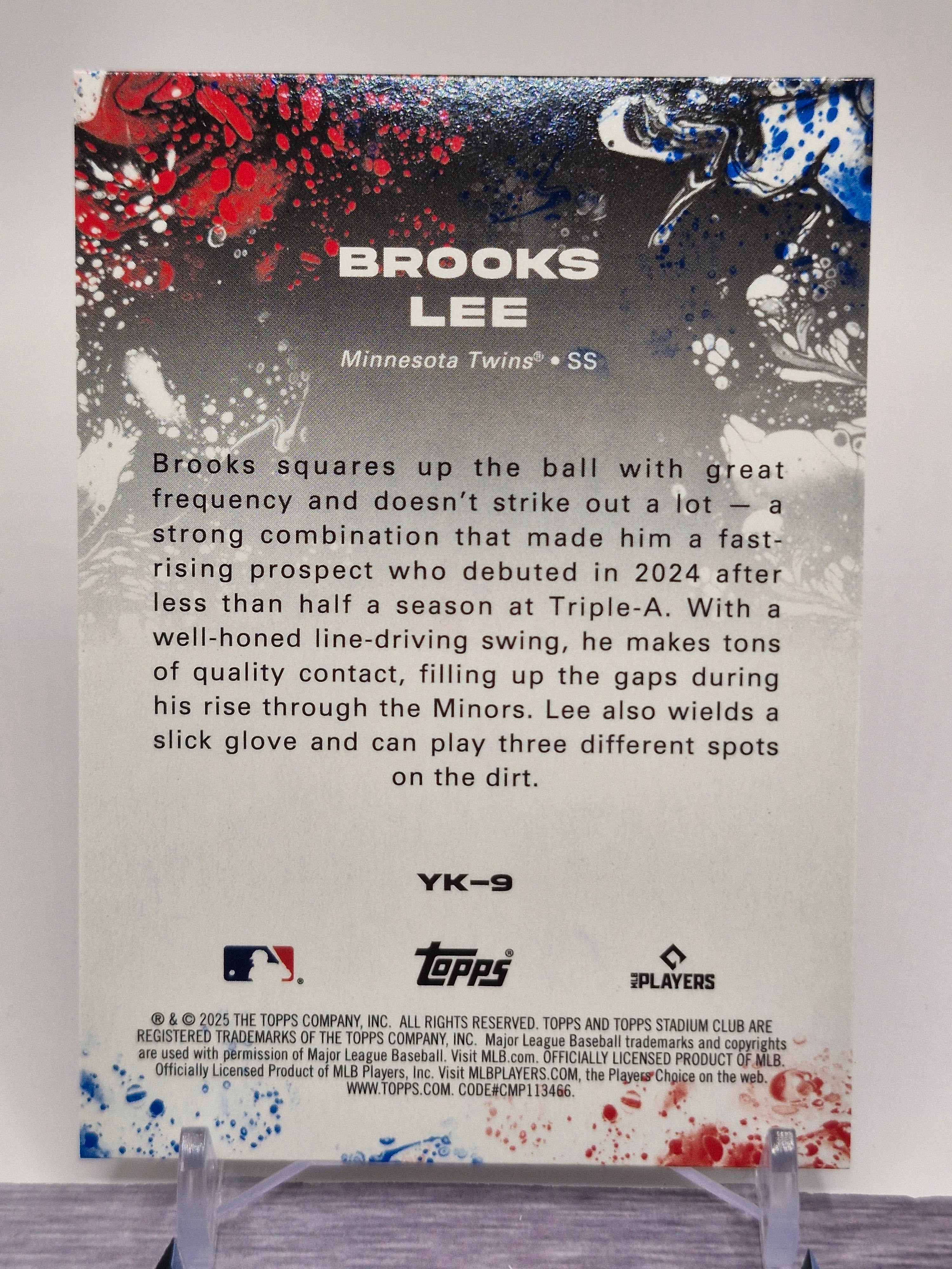 2025 Stadium Club #YK-9 Brooks Lee Yours for the Taking Turquoise Foil #/99