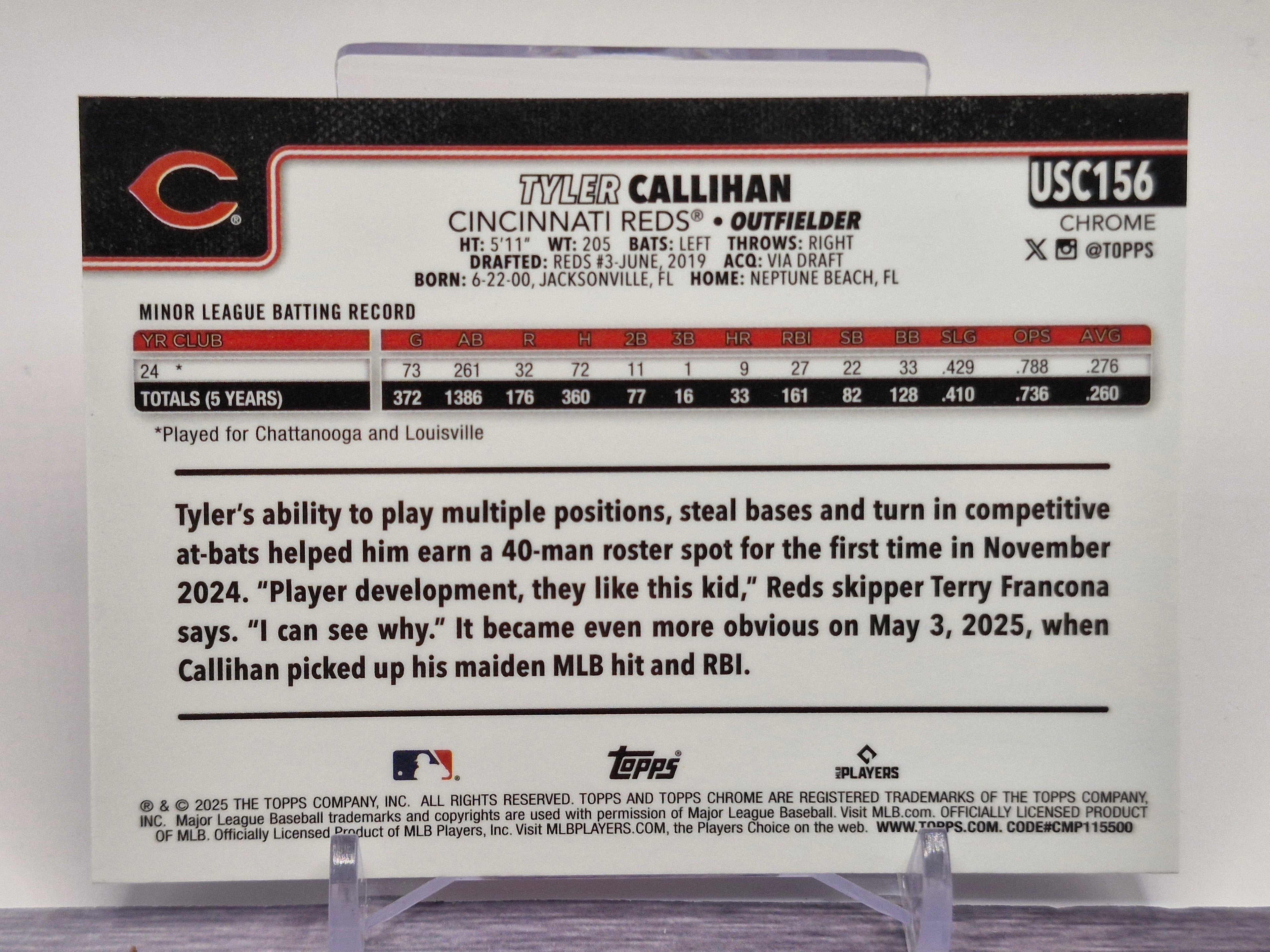 2025 Topps Update #US315 Tyler Callihan Diamante Foil