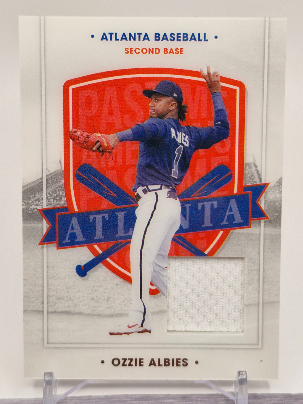 2021 Panini Chronicles #78 Ozzie Albies America's Pastime Swatches