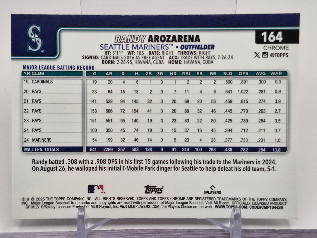 2025 Topps #111 Randy Arozarena Diamante Foil