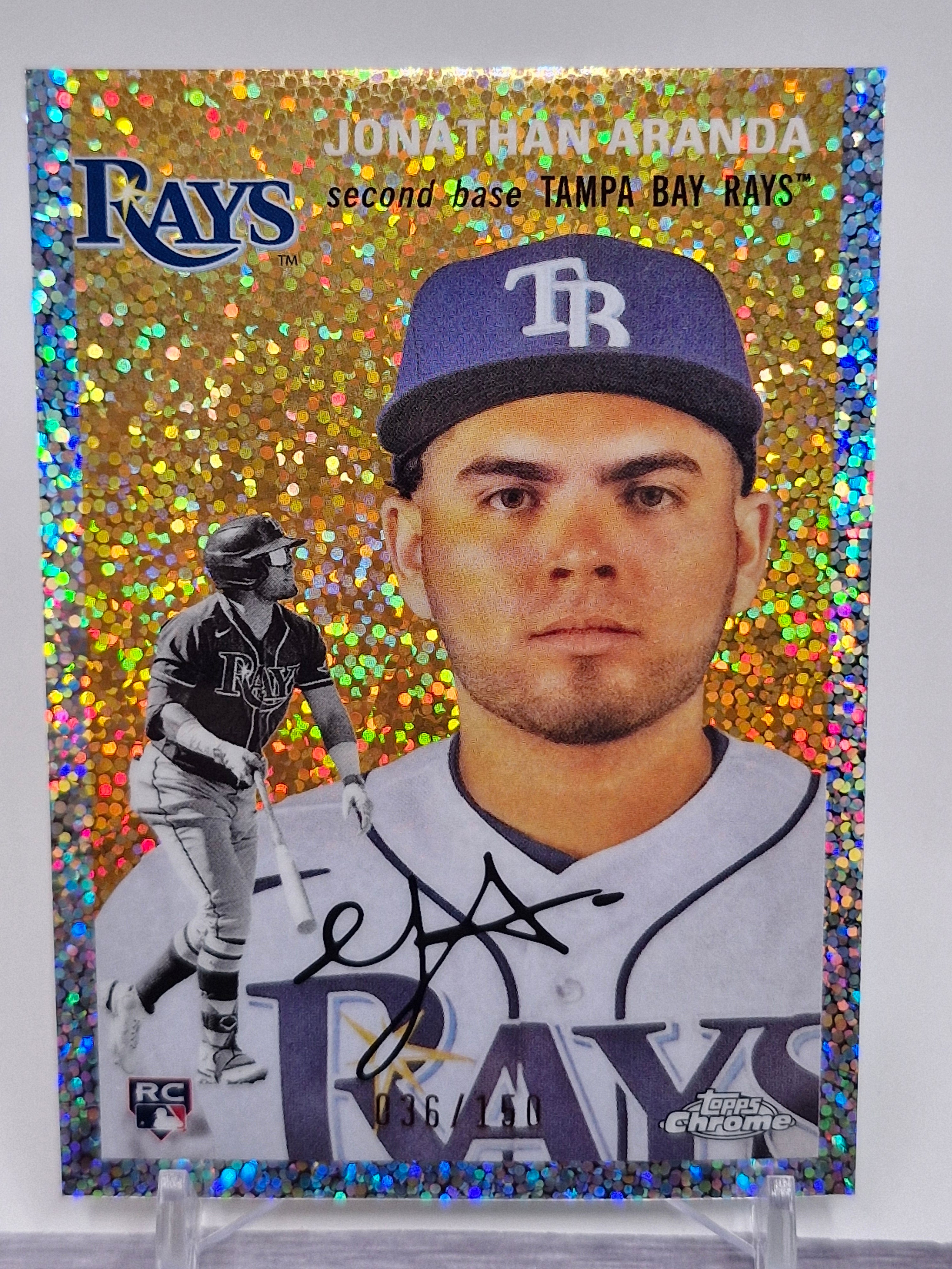 2023 Topps Chrome Anniversary #15 Jonathan Aranda Speckle Refractors