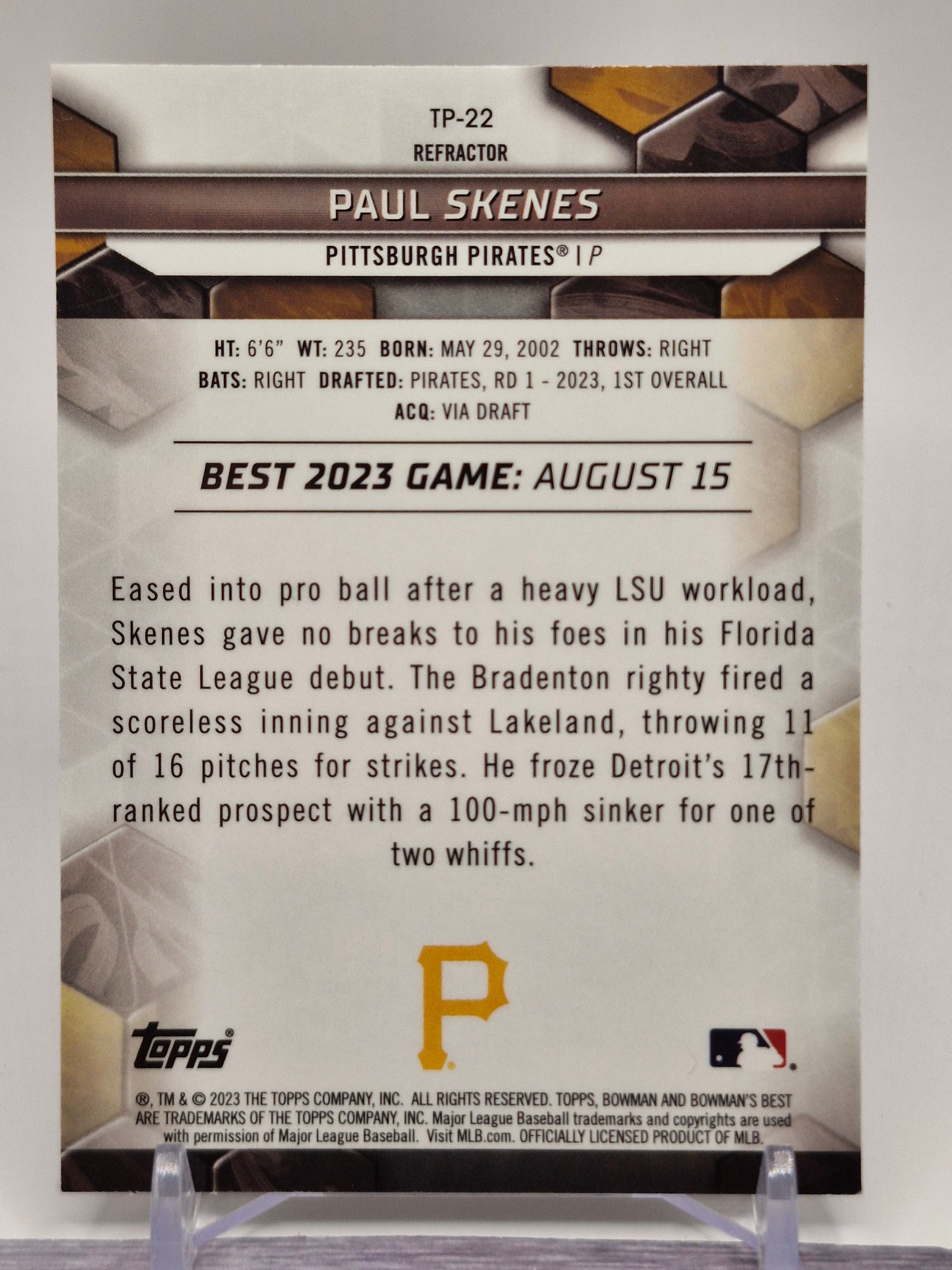 2023 Bowman's Best #TP-22 Paul Skenes Top Prospects