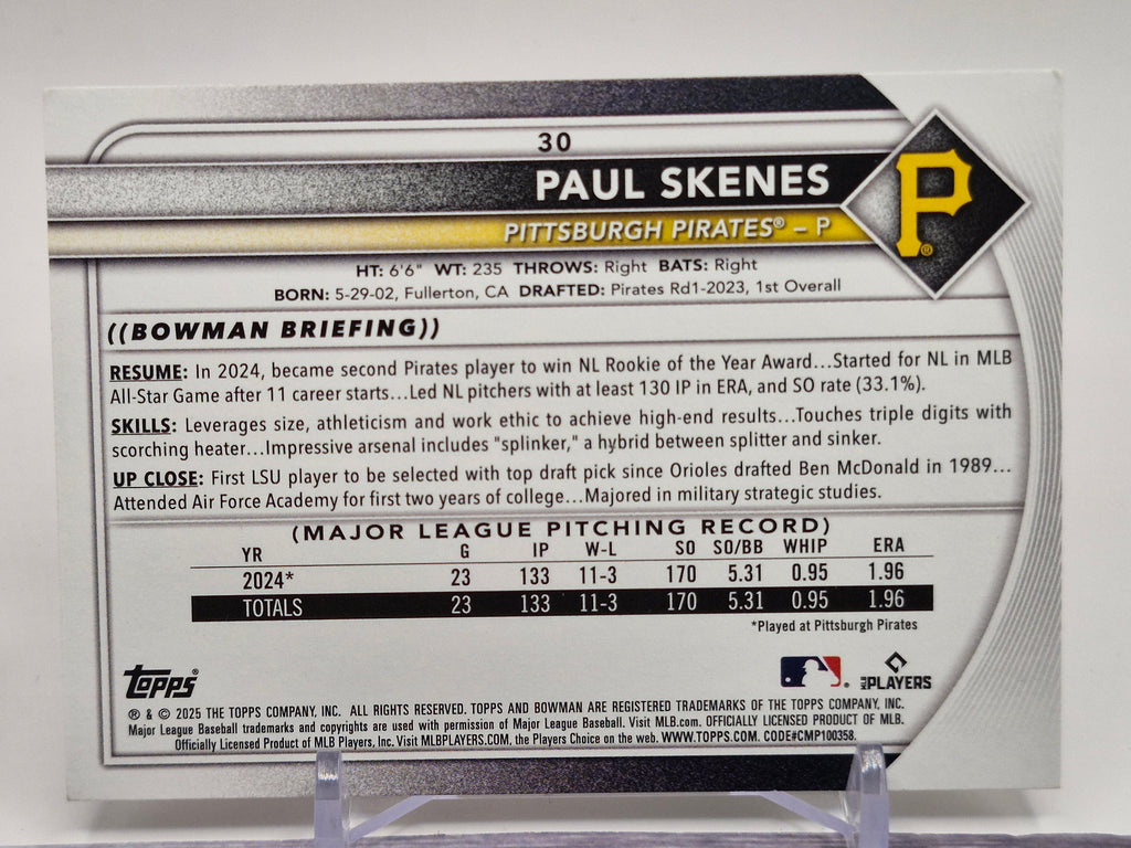 2025 Bowman #30 Paul Skenes
