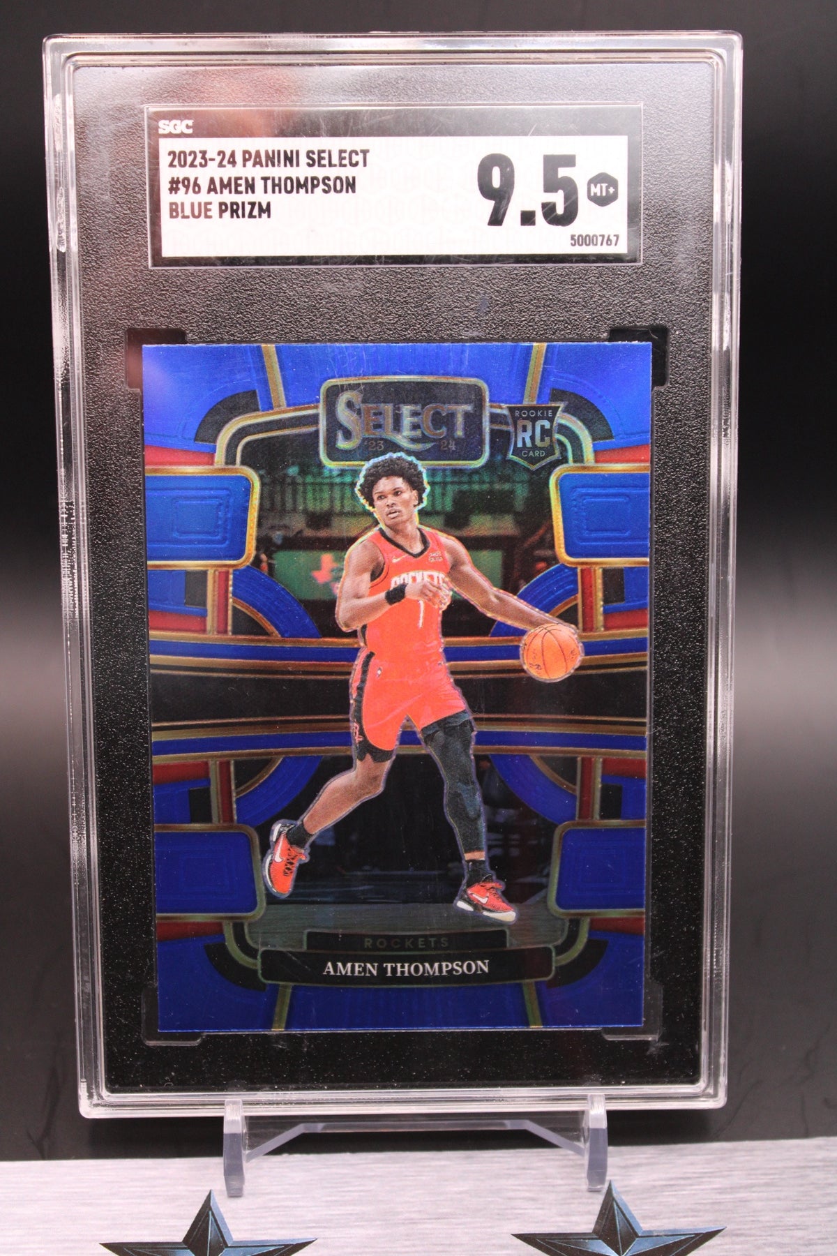 2023-24 Panini Select #96 Amen Thompson Blue Prizms