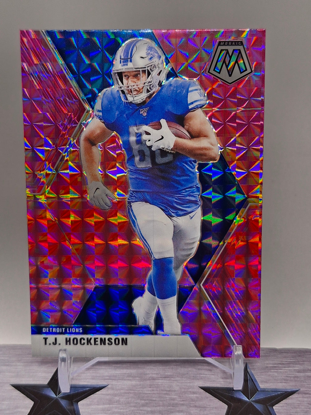 2020 Panini Mosaic #77 T.J. Hockenson Prizm Reactive Orange
