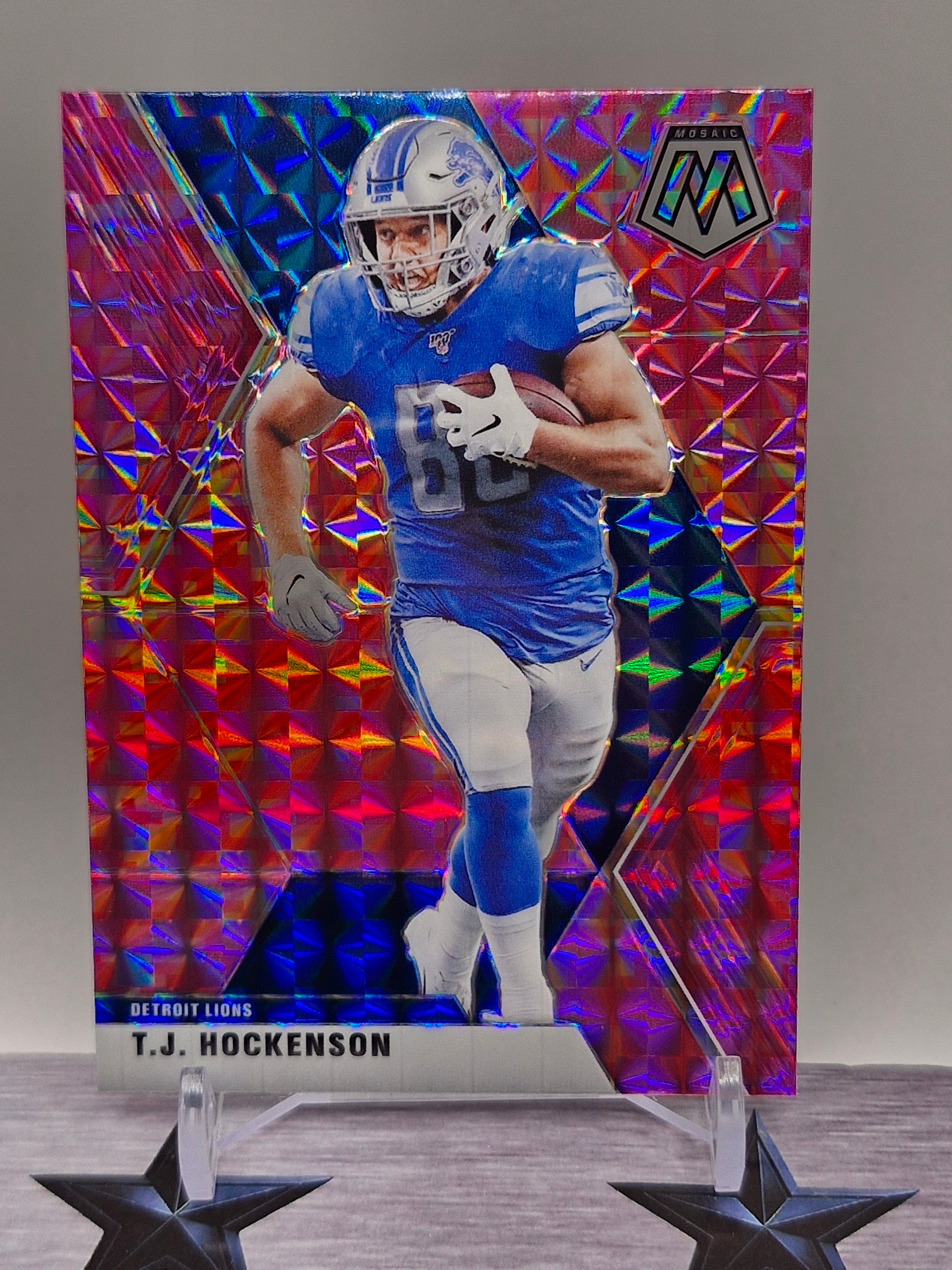 2020 Panini Mosaic #77 T.J. Hockenson Prizm Reactive Orange