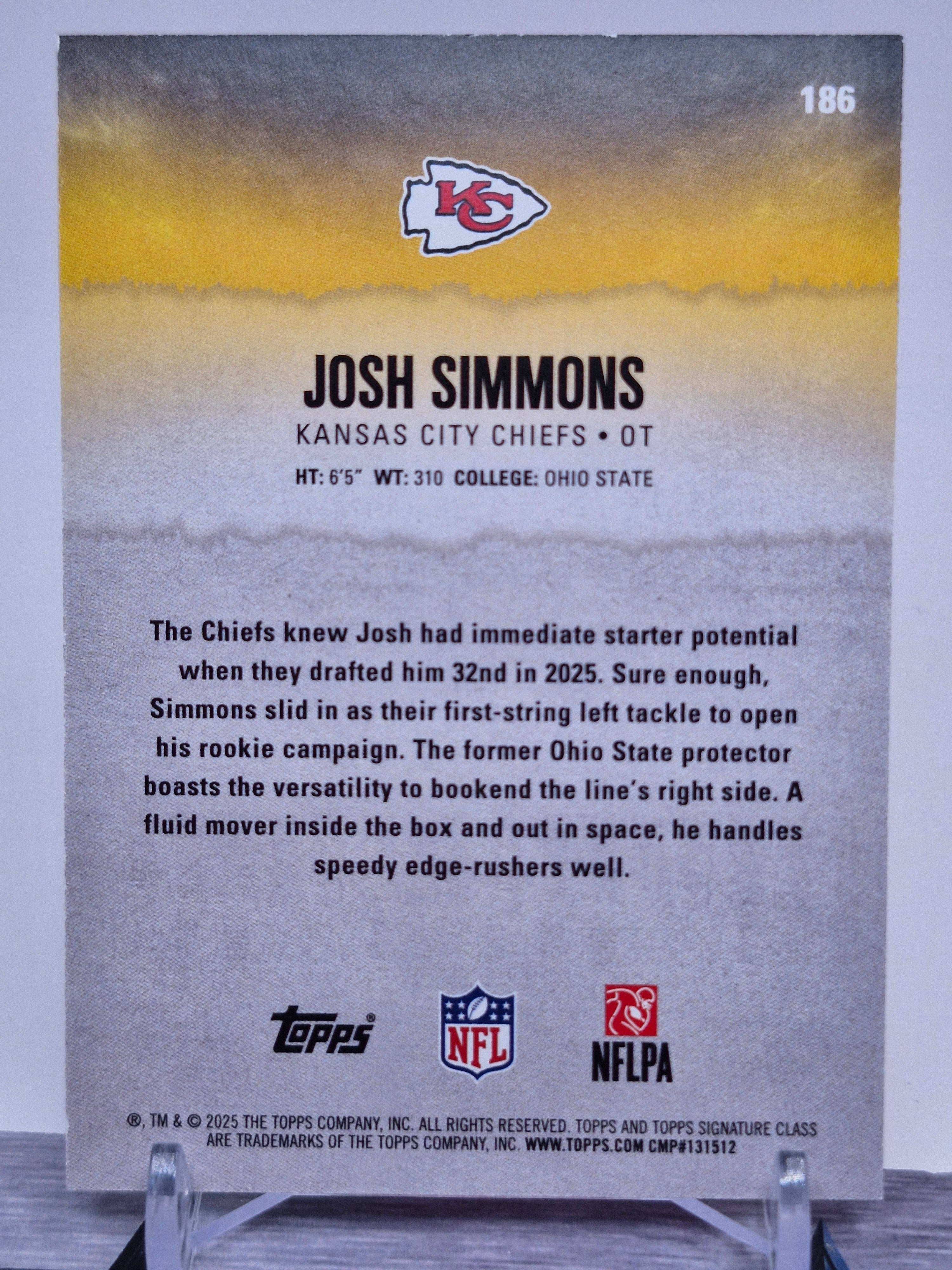 2025 Topps Signature Class #186 Josh Simmons