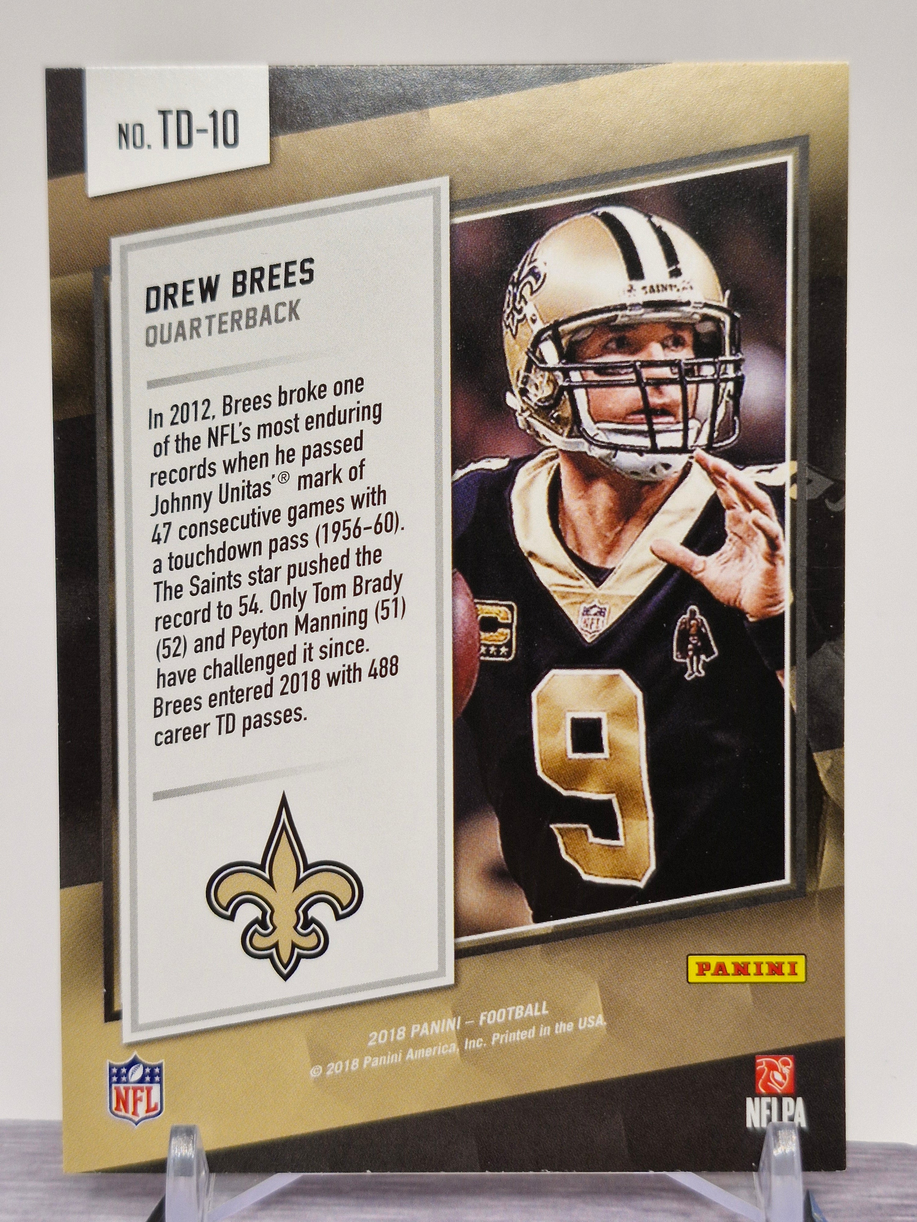 2018 Panini Touchdown Collection #TD-10 Drew Brees