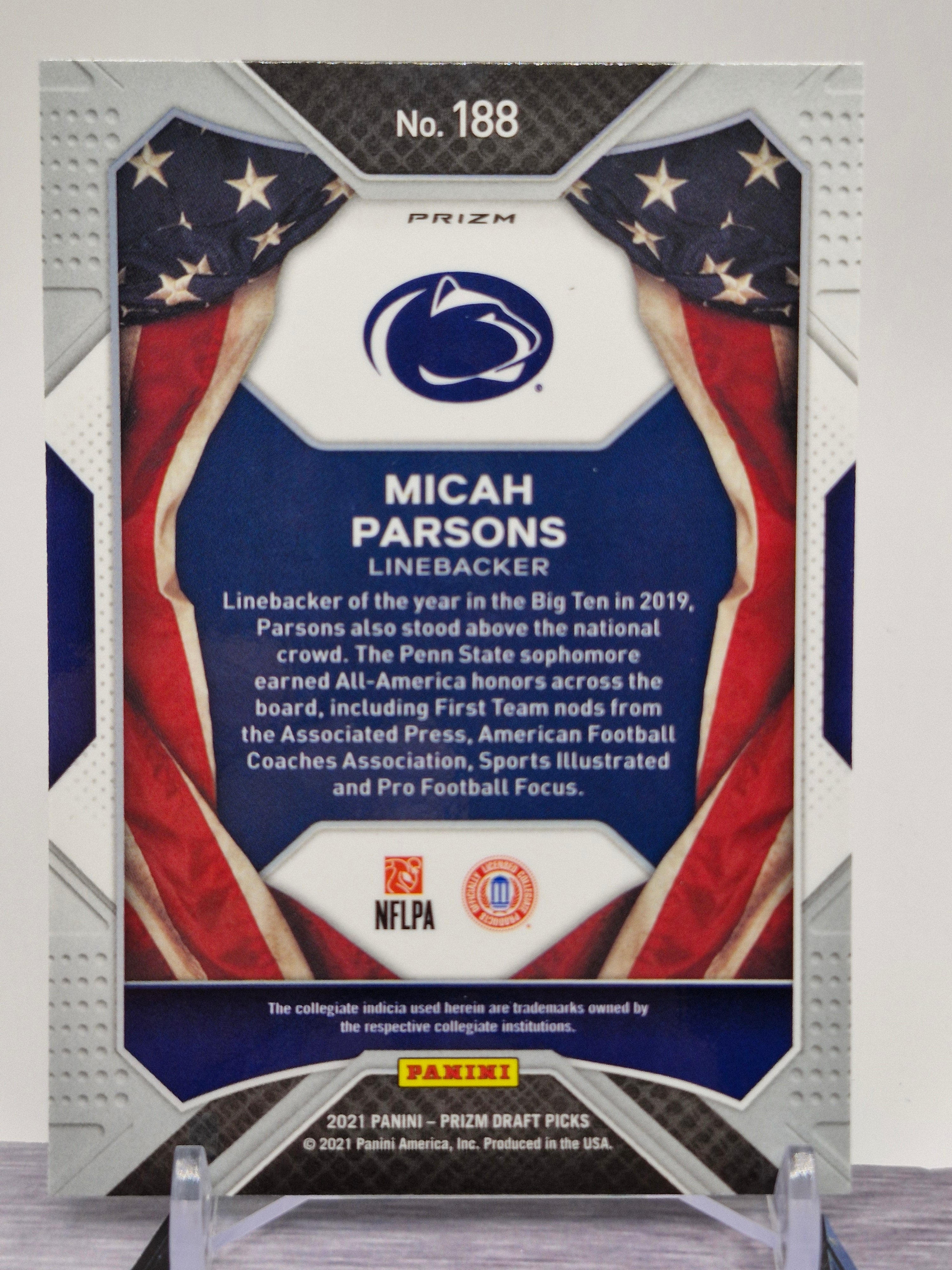 2021 Panini Prizm Draft Picks Collegiate #188 Micah Parsons Green
