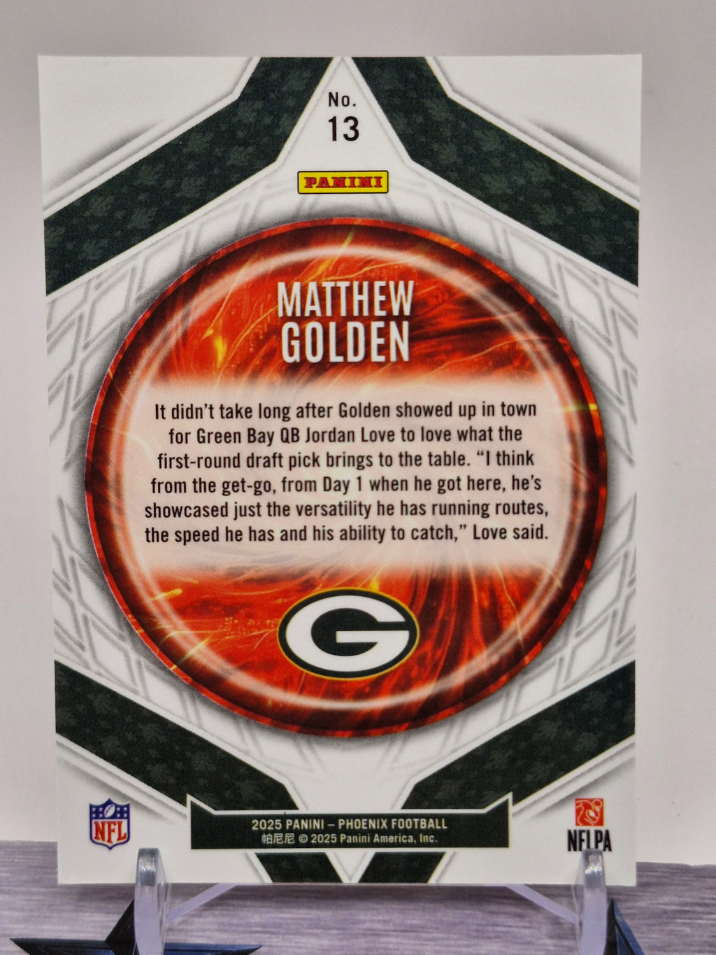 2025 Panini Phoenix #13 Matthew Golden Paragon