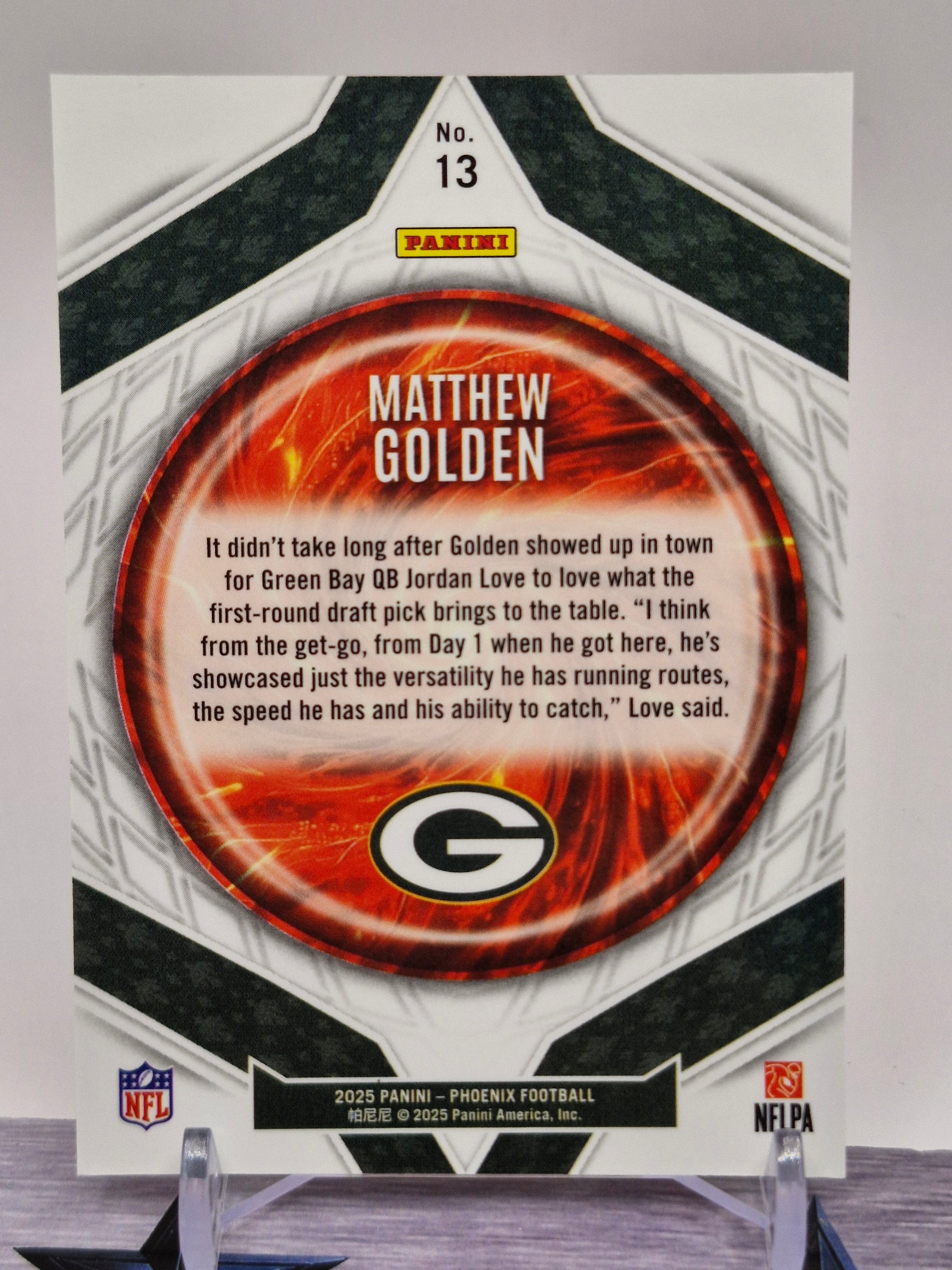 2025 Panini Phoenix #13 Matthew Golden Paragon