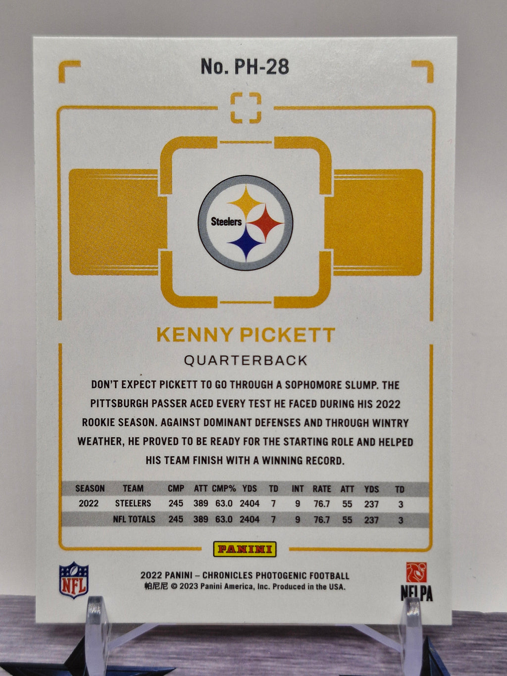 2022 Panini Chronicles #PH-28 Kenny Pickett Photogenic Bronze