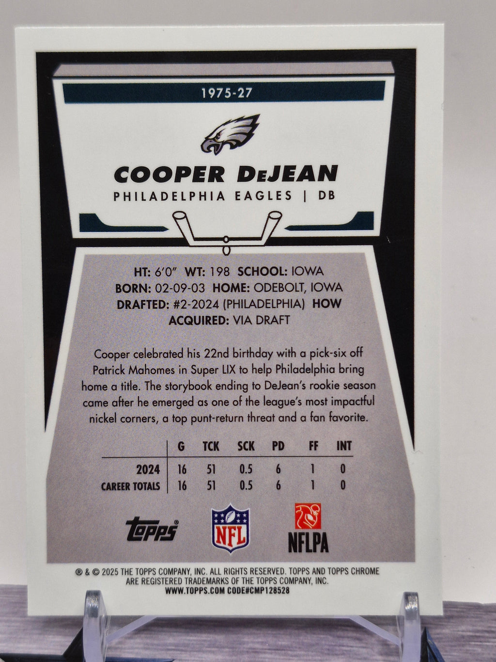 2025 Topps Chrome #1975-27 Cooper DeJean 1975 Topps