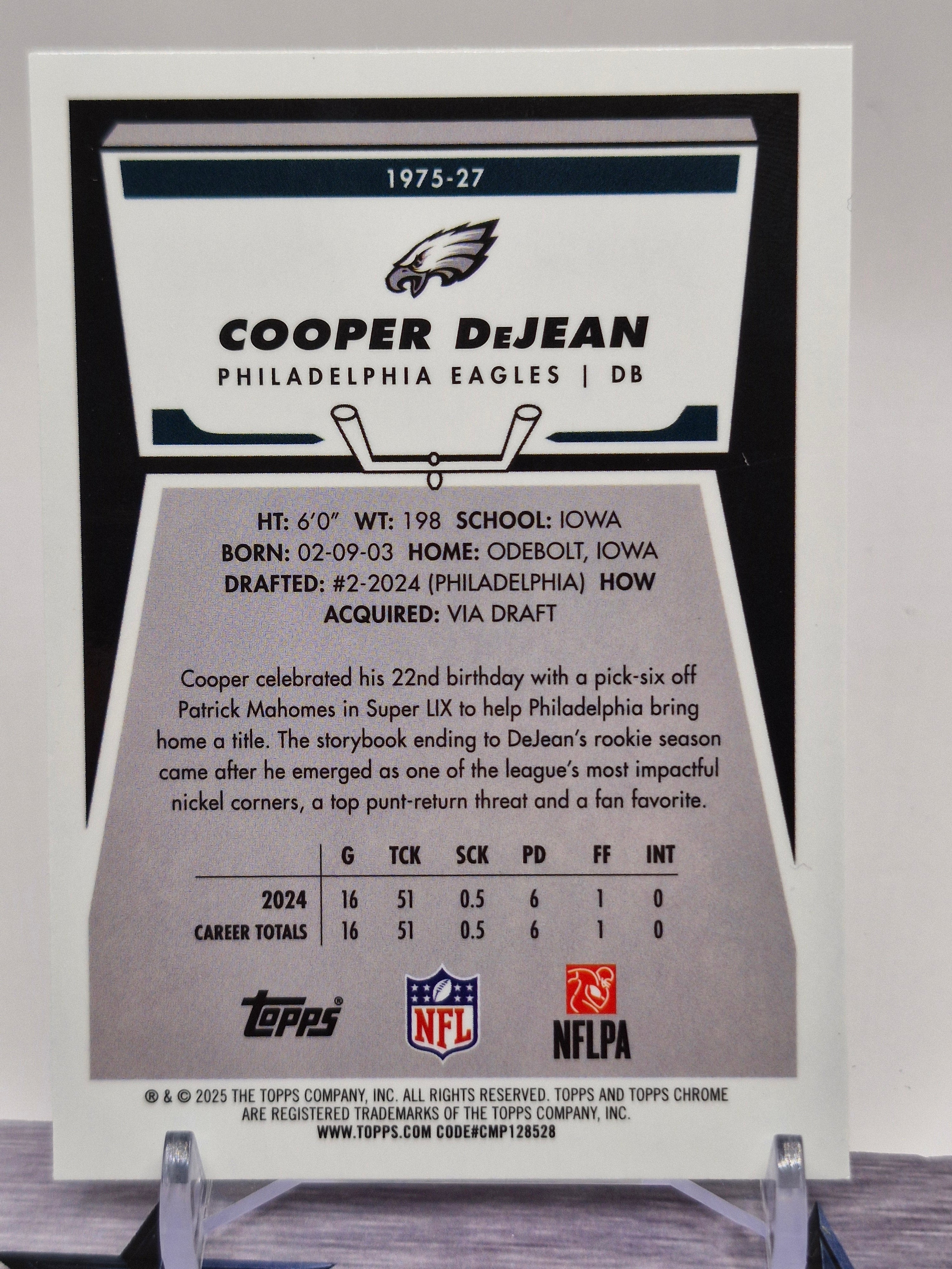 2025 Topps Chrome #1975-27 Cooper DeJean 1975 Topps