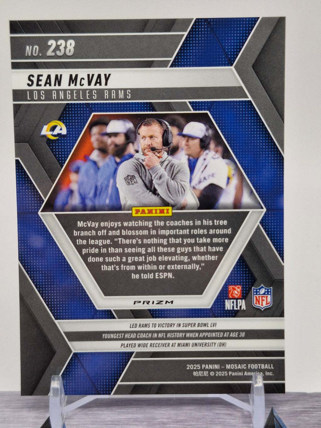 2025 Panini Mosaic #238 Sean McVay Mosaic Green