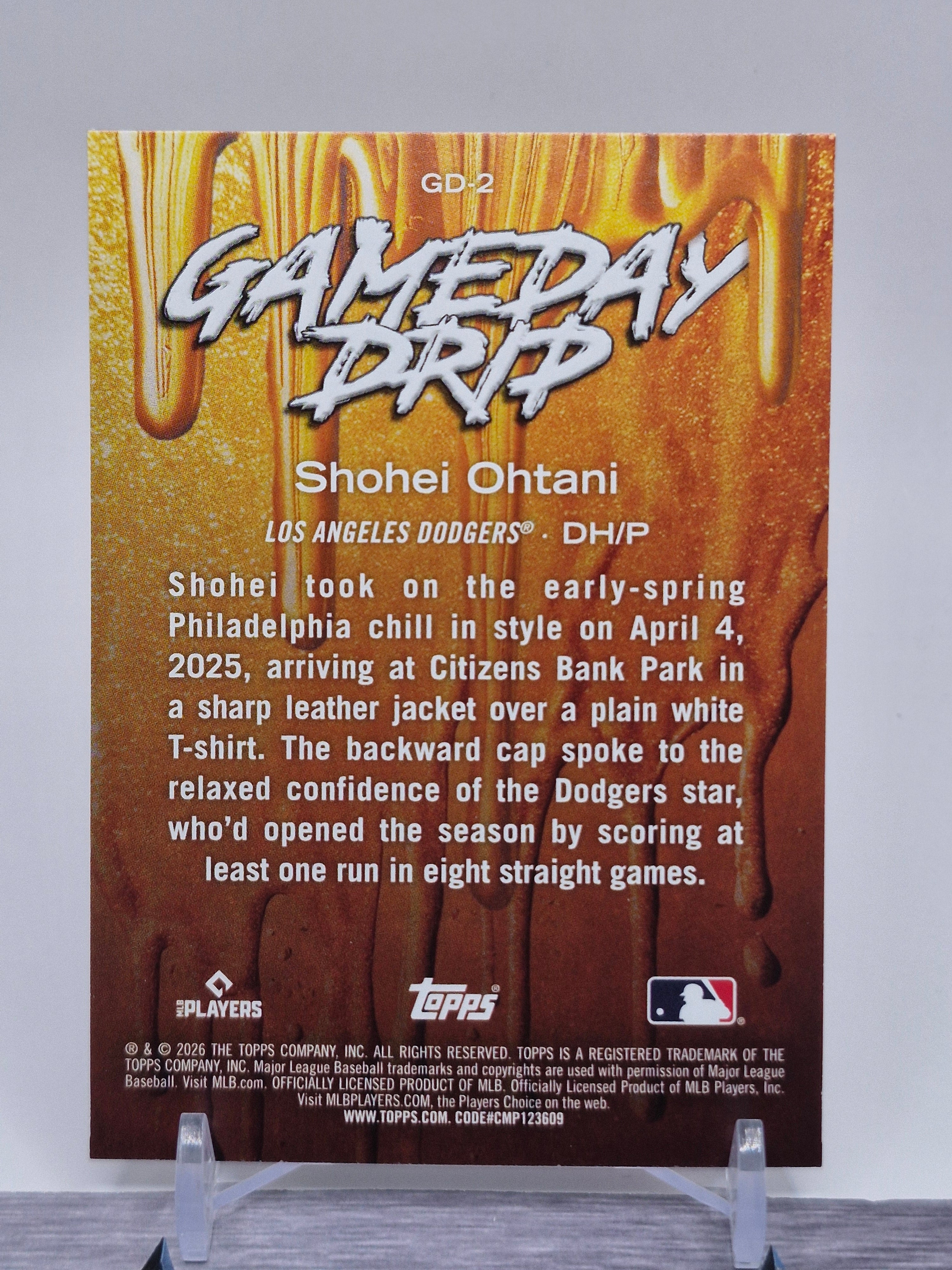 2026 Topps #GD-2 Shohei Ohtani Gameday Drip