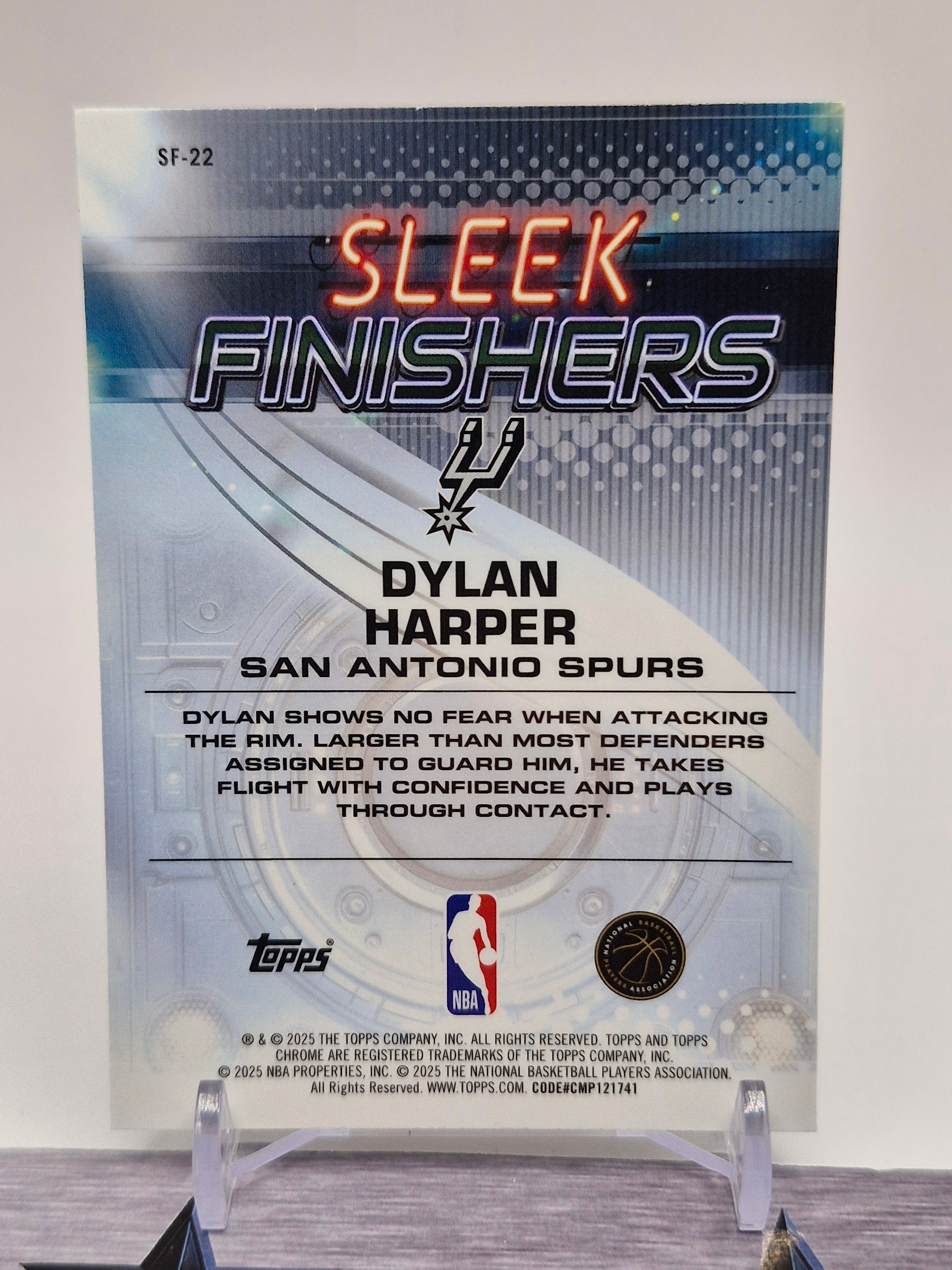 2025-26 Topps Chrome #SF-22 Dylan Harper Sleek Finishers
