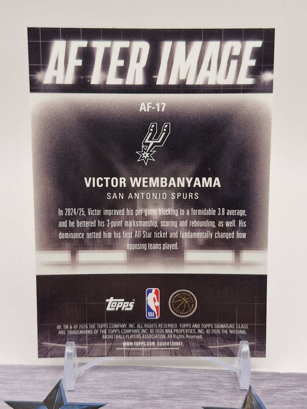2025-26 Topps Signature Class #AF-17 Victor Wembanyama After Image
