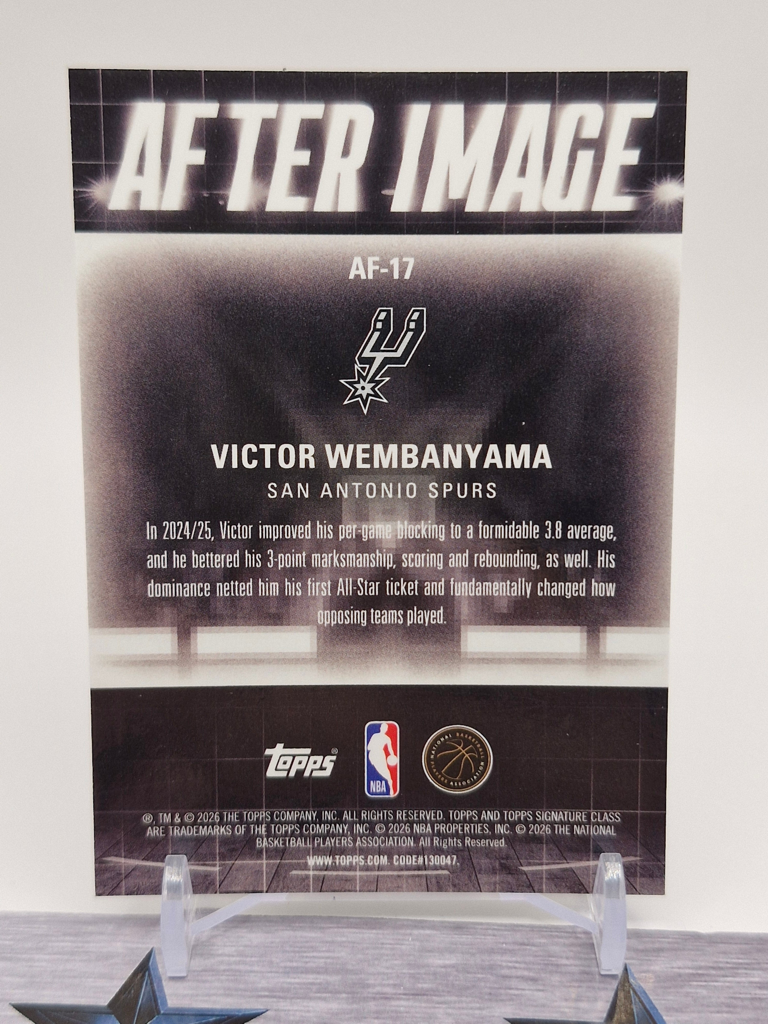 2025-26 Topps Signature Class #AF-17 Victor Wembanyama After Image