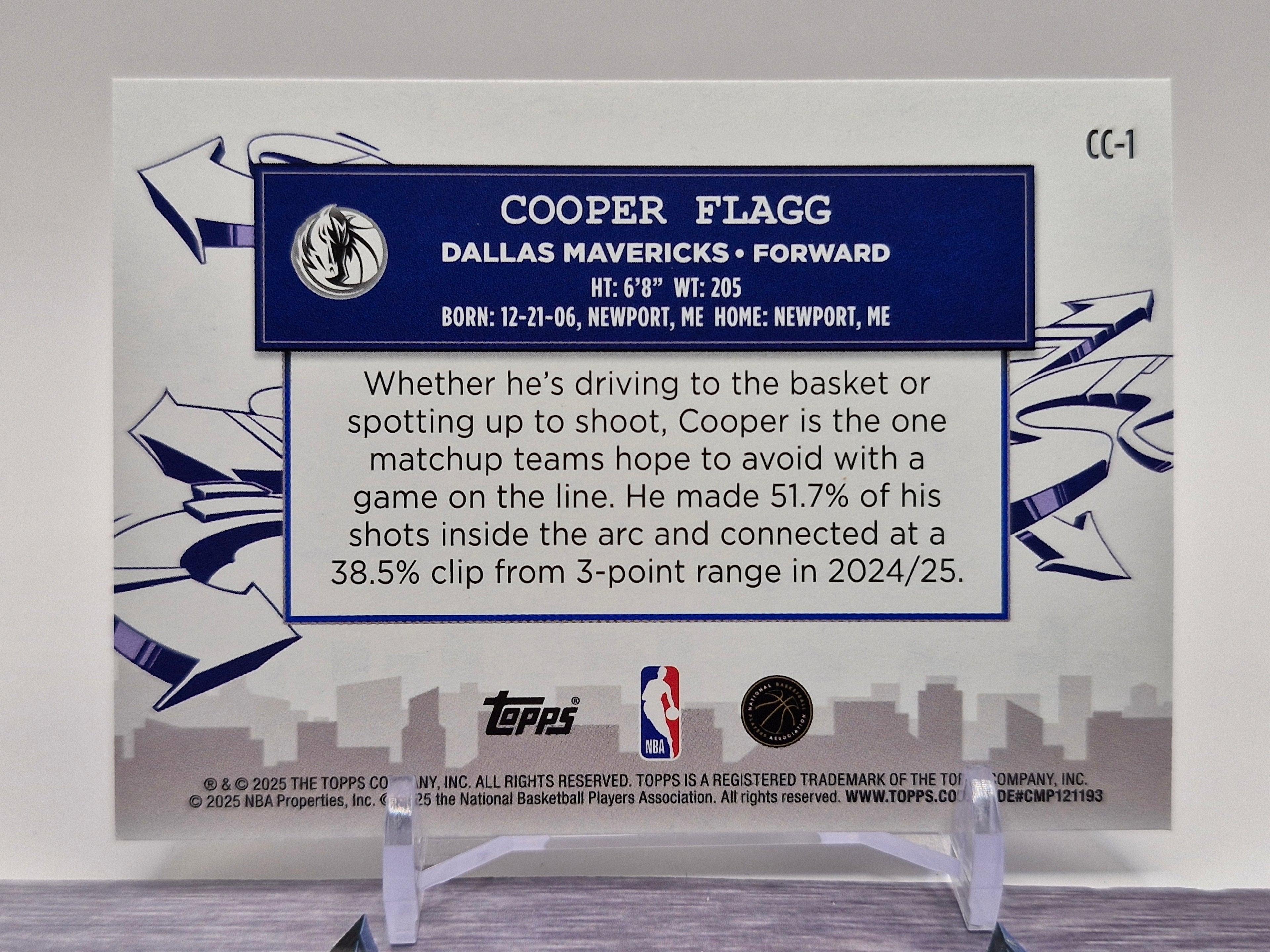 2025-26 Topps #CC-1 Cooper Flagg Clutch City Prospects