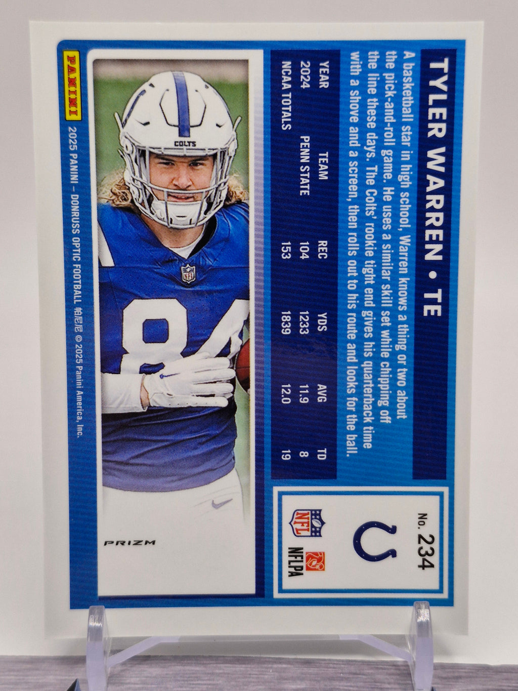 2025 Donruss Optic #234 Tyler Warren