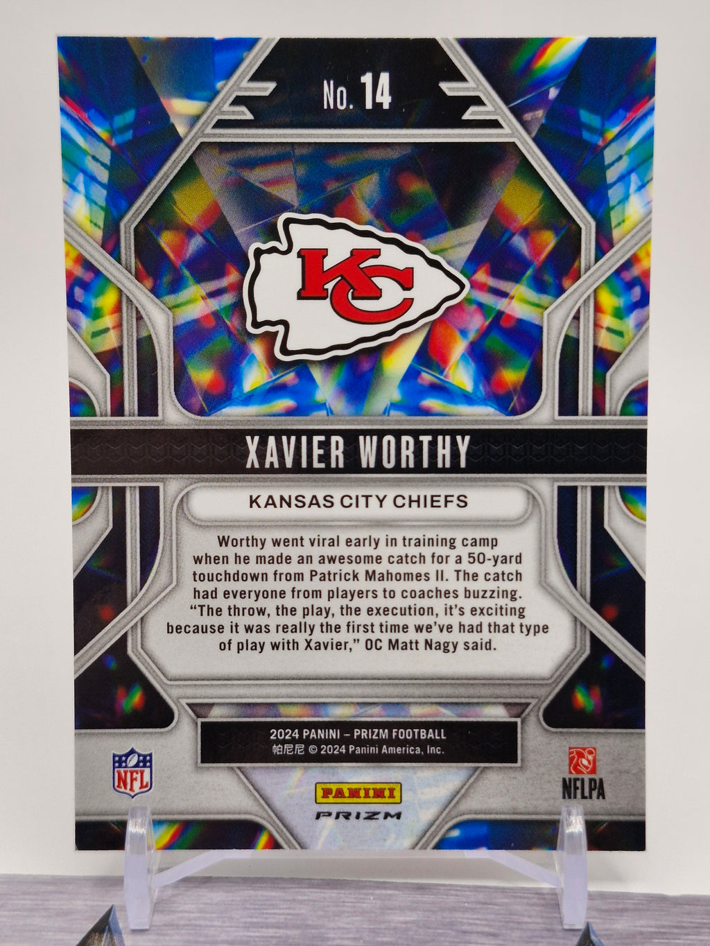 2024 Panini Prizm #14 Xavier Worthy Prizmatic Wave Green Prizm