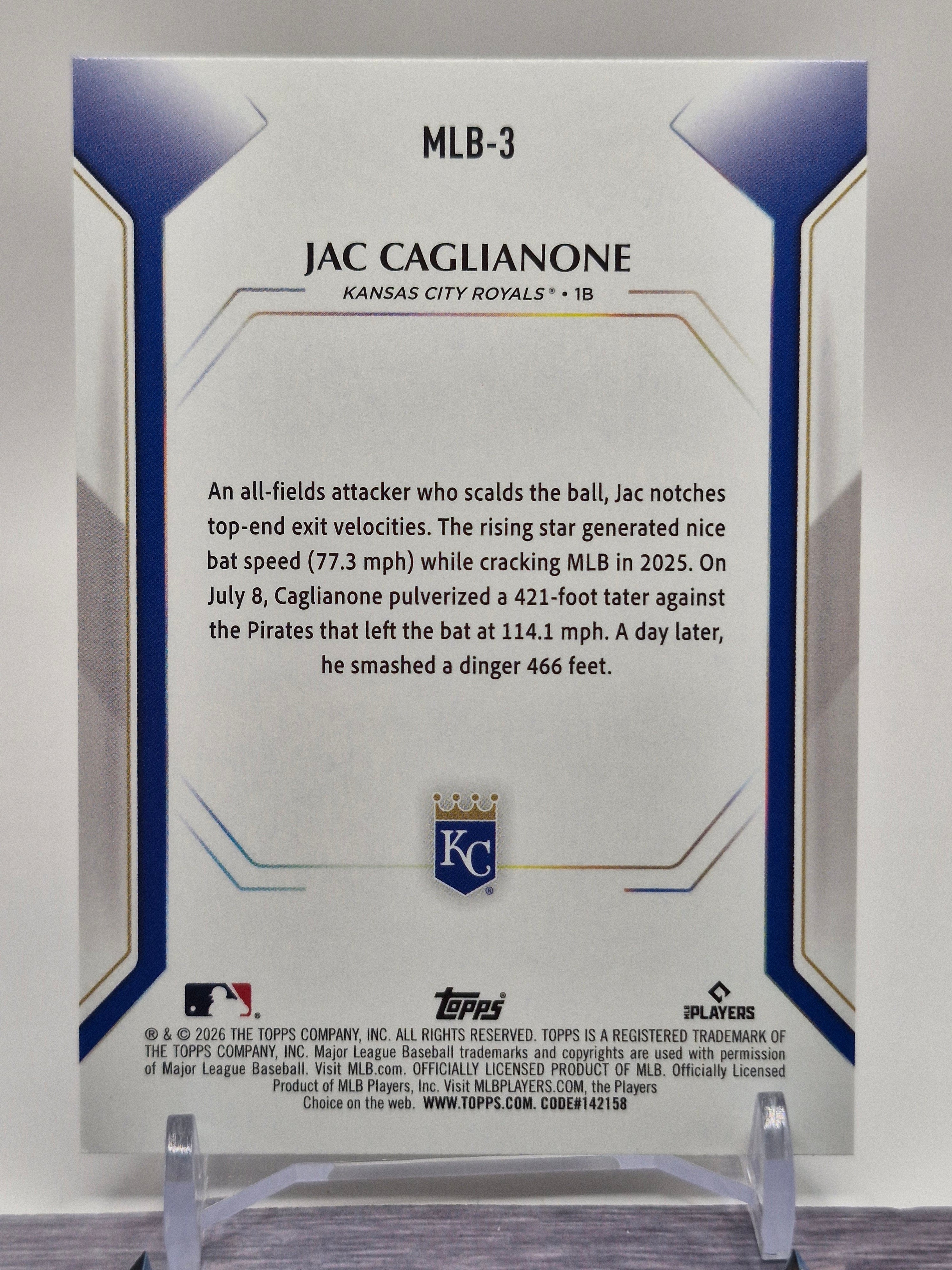 2026 Topps #MLB-3 Jac Caglianone Topps Collector Kit