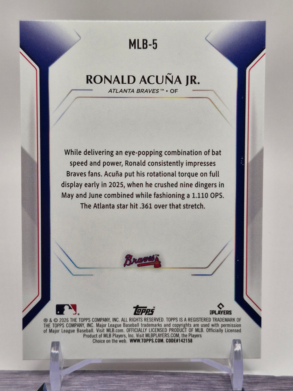 2026 Topps #MLB-5 Ronald Acuña Jr. Topps Collector Kit Wave