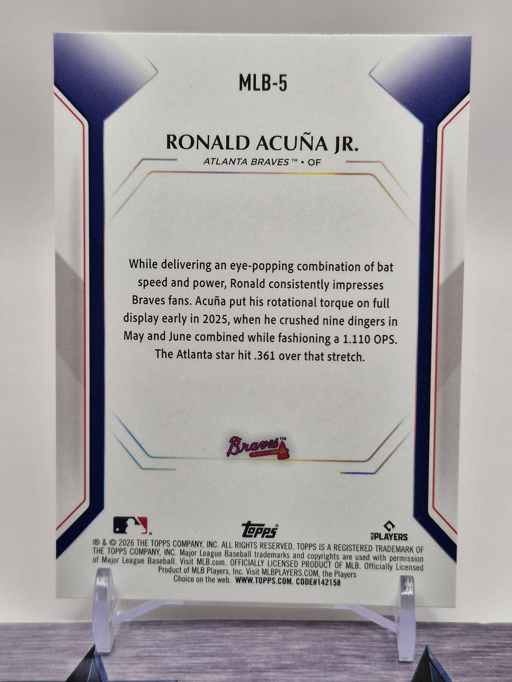 2026 Topps #MLB-5 Ronald Acuña Jr. Topps Collector Kit