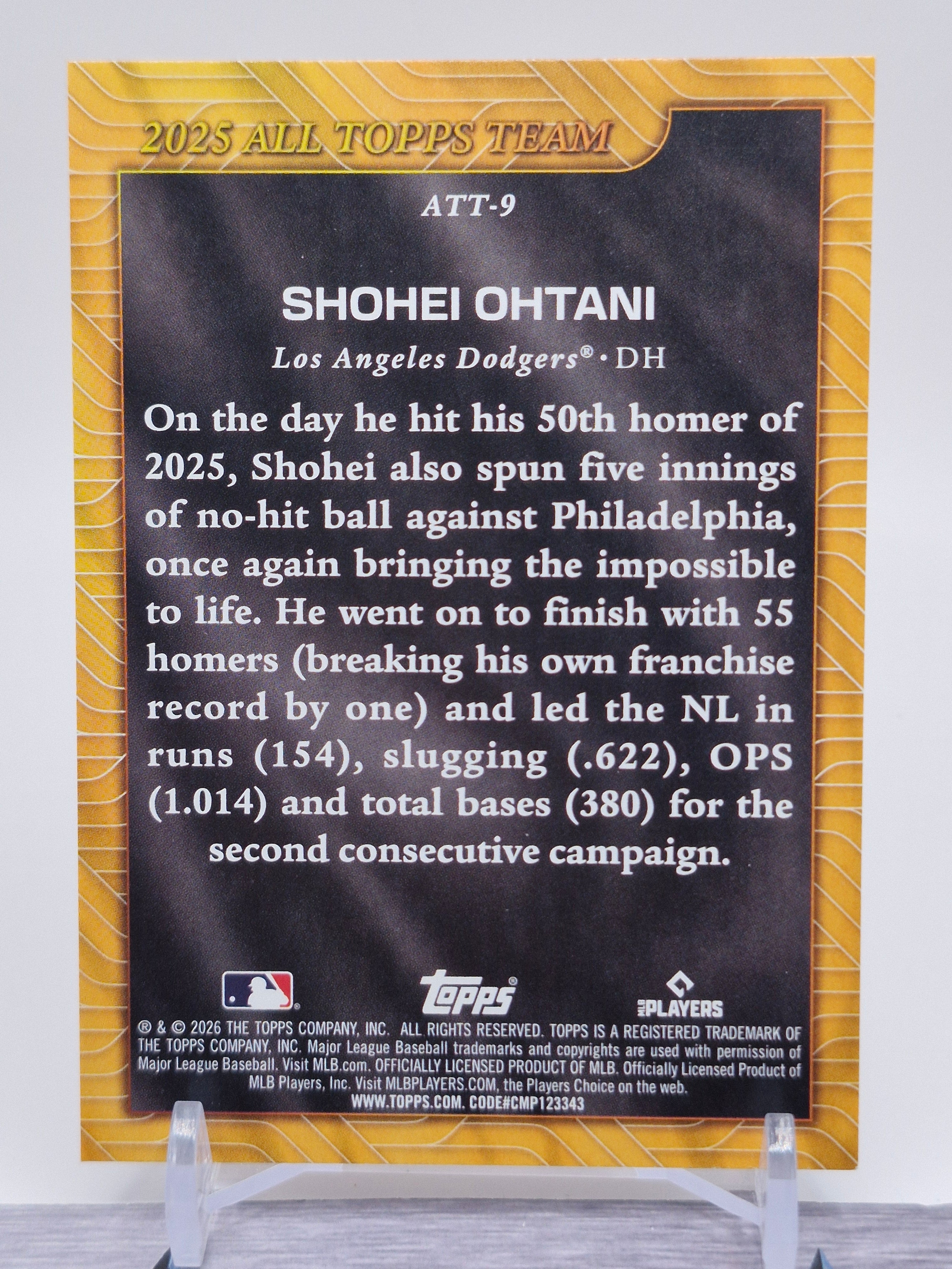 2026 Topps #ATT-9 Shohei Ohtani 2025 All Topps Team
