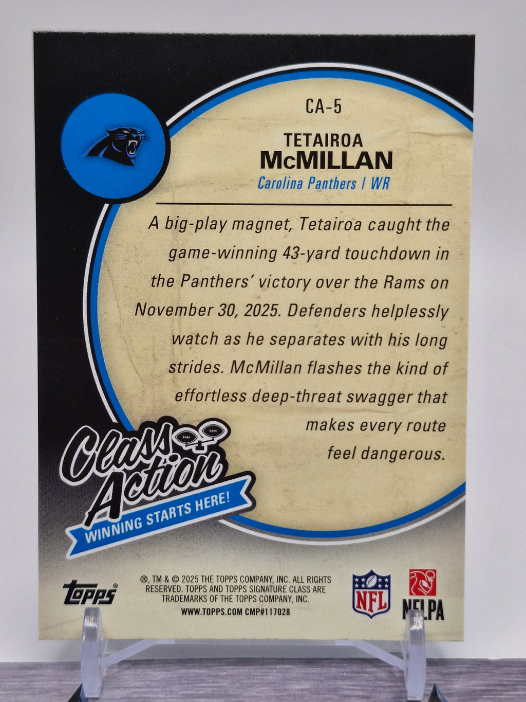 2025 Topps Signature Class #CA-5 Tetairoa McMillan Class Action