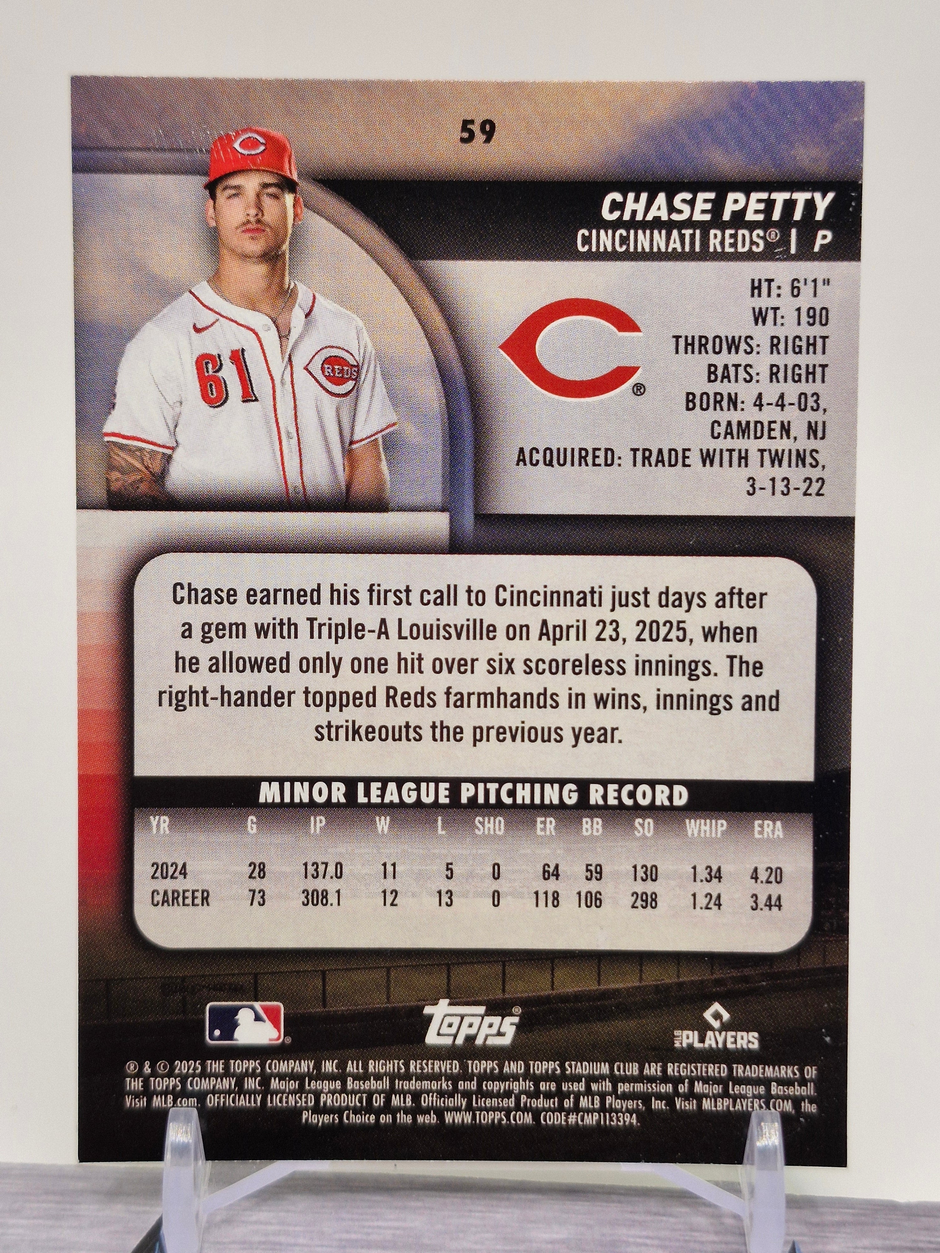 2025 Stadium Club #59 Chase Petty Lime Green