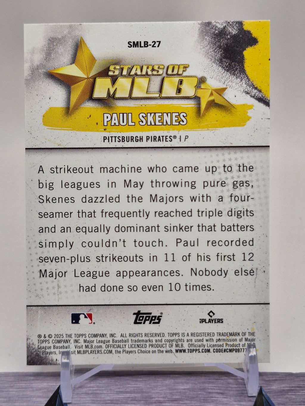 2025 Topps #SMLB-27 Paul Skenes Stars of MLB