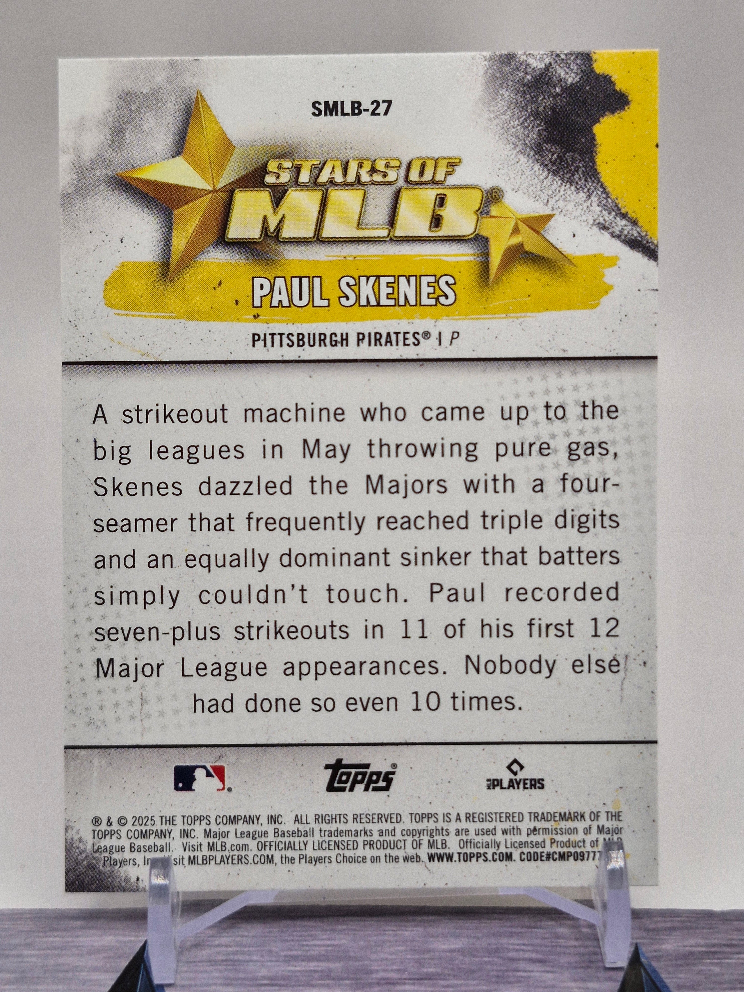 2025 Topps #SMLB-27 Paul Skenes Stars of MLB