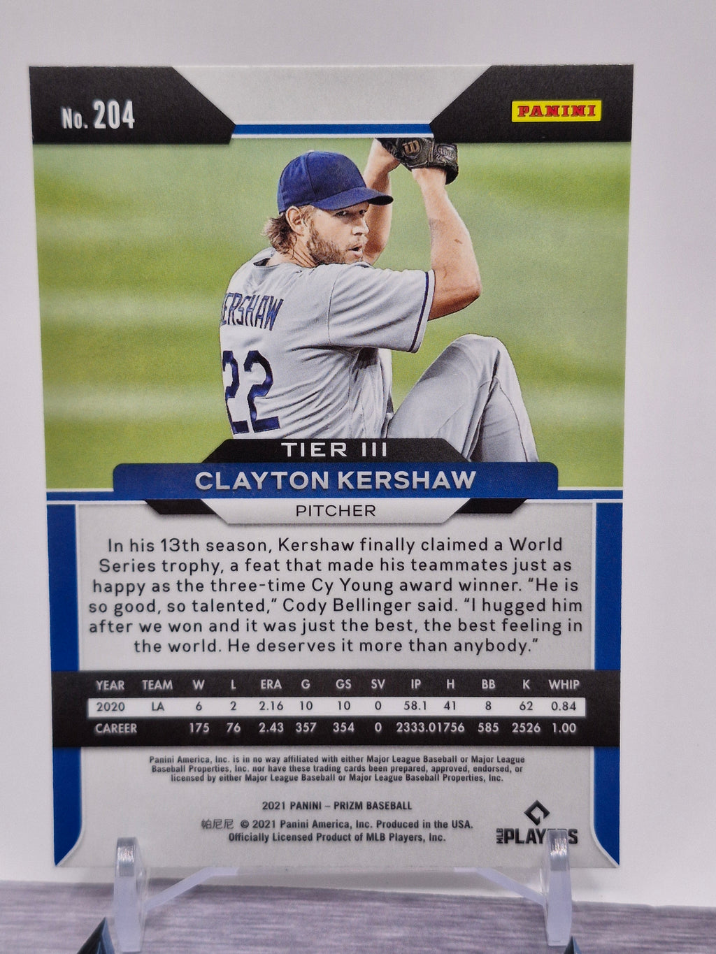 2021 Panini Prizm #204 Clayton Kershaw
