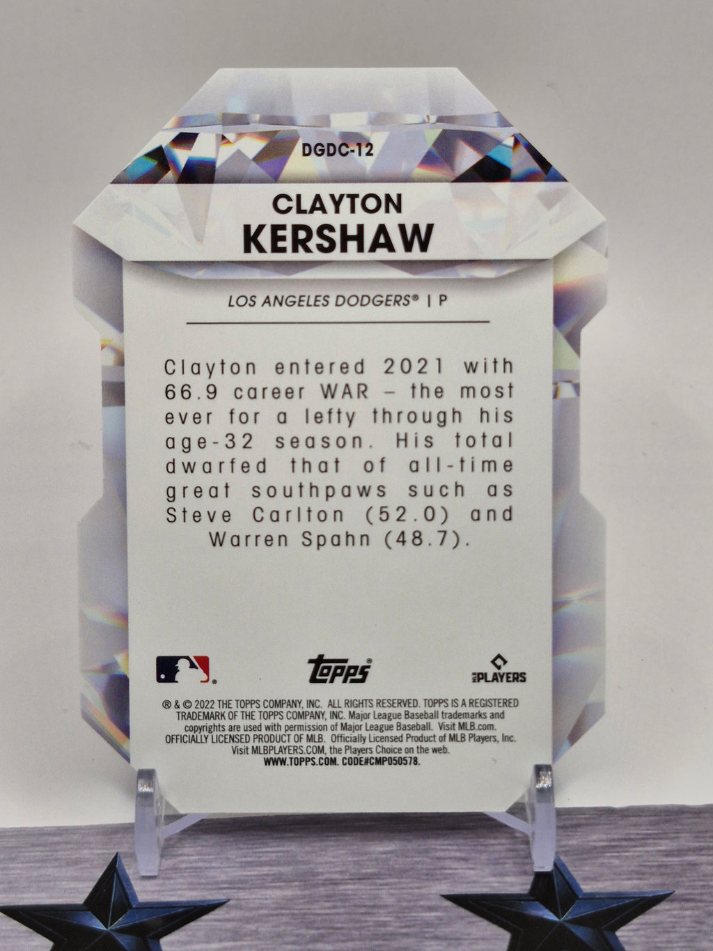 2022 Topps #DGDC-12 Clayton Kershaw Diamond Greats Die Cuts